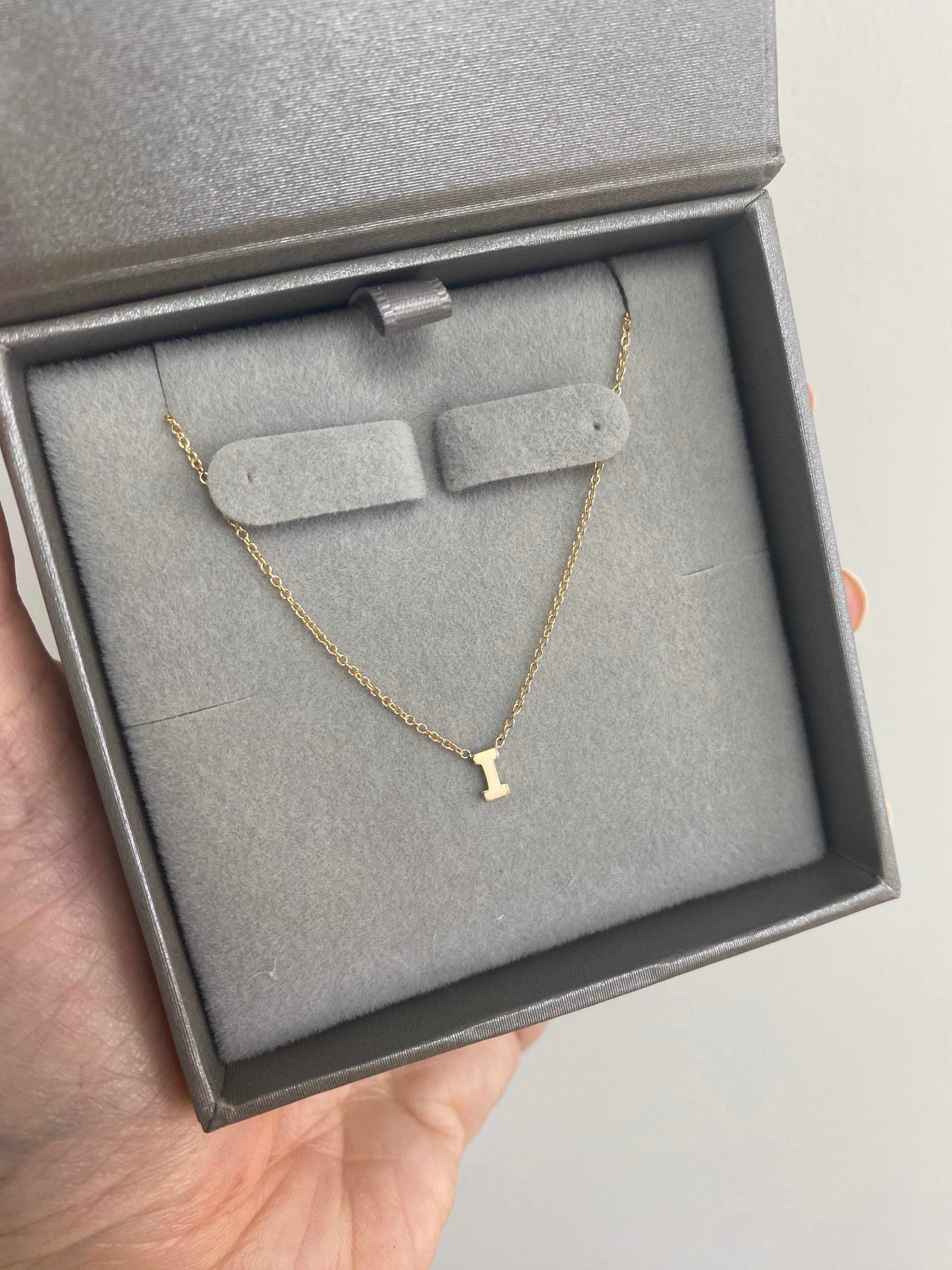 14K Gold Bold Initial Necklace