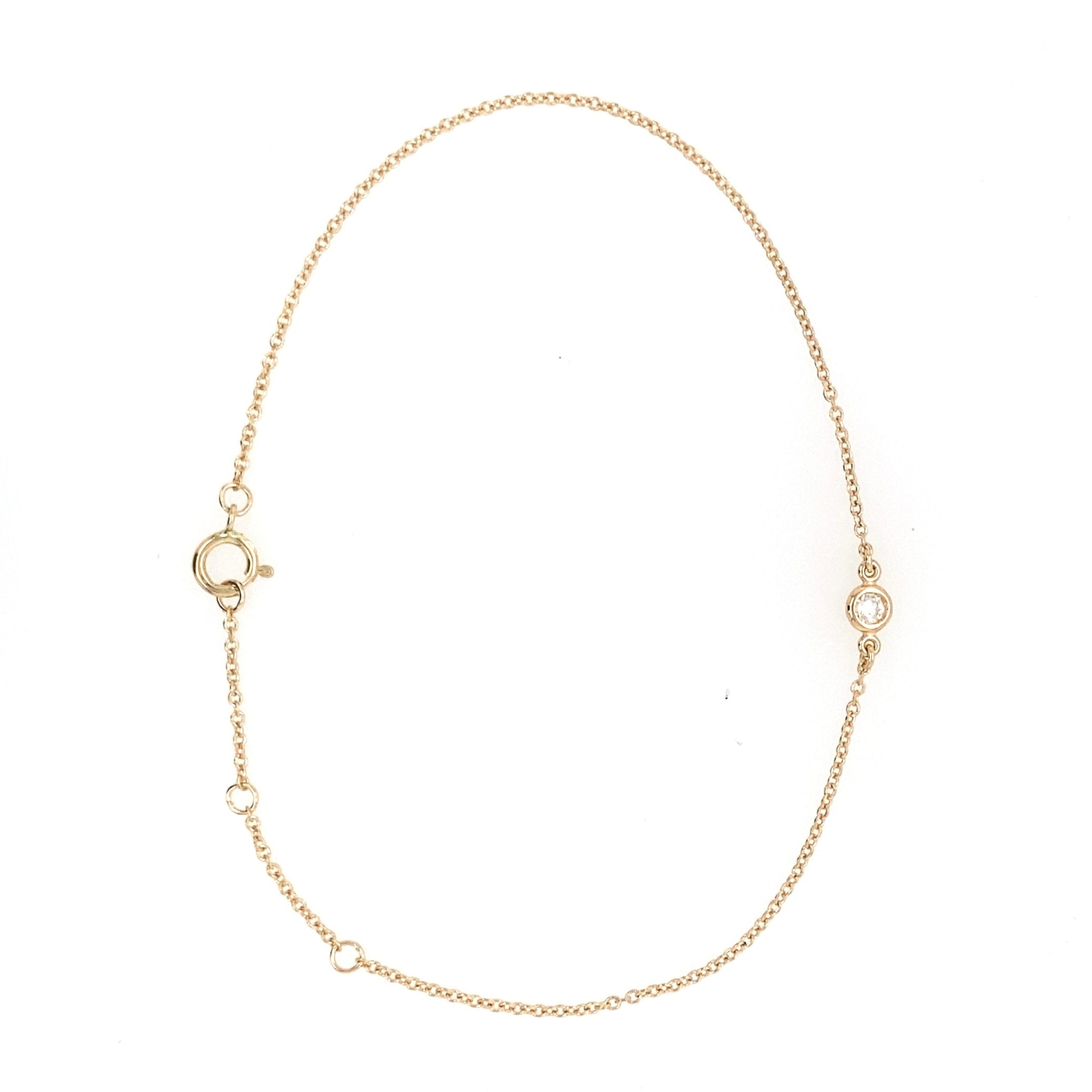 14K Diamond Bezel Bracelet
