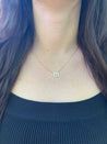 Bold Gothic Initial Necklace styled for an edgy look.