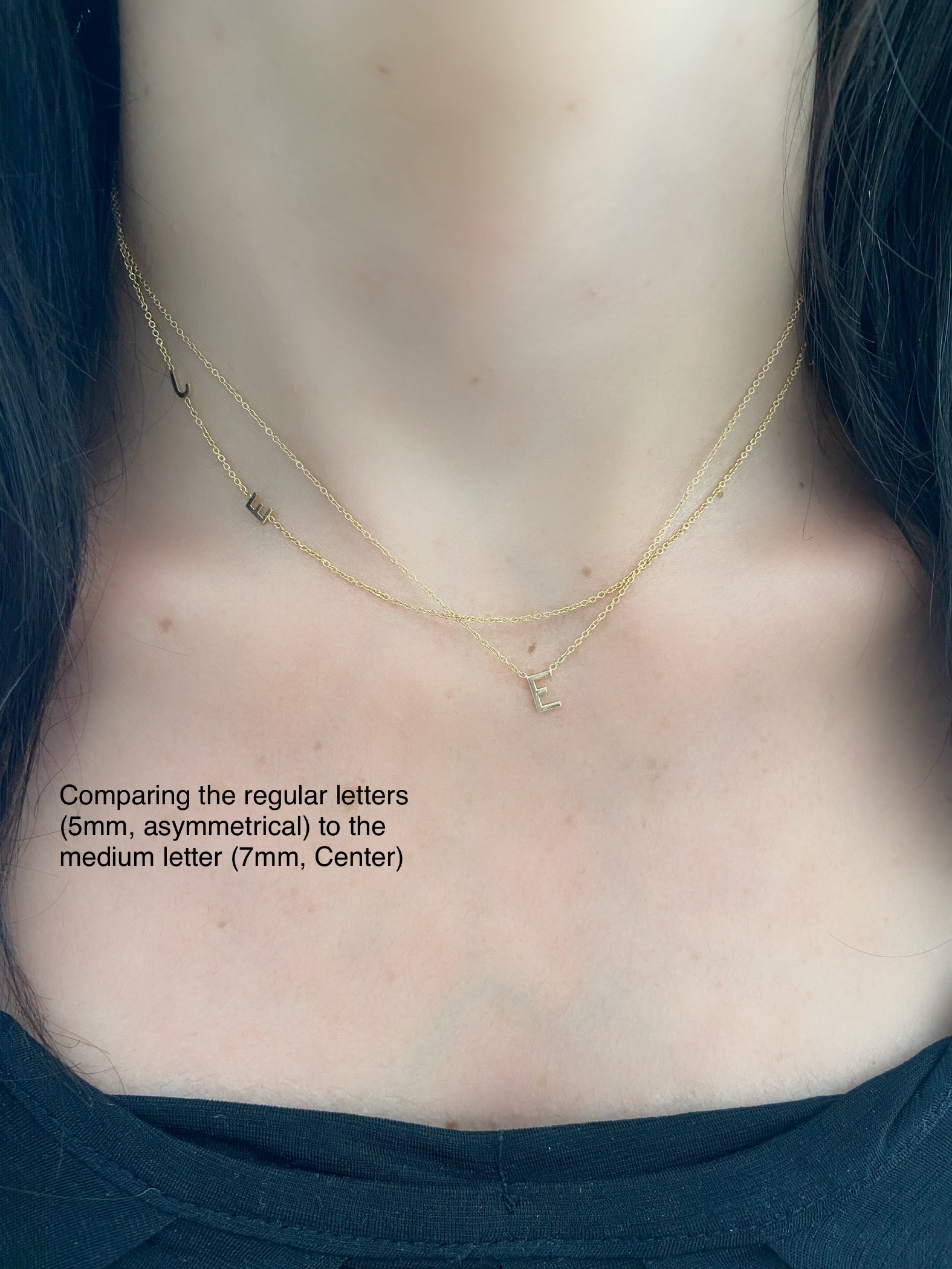 14K Gold Medium Centered Initial Necklace