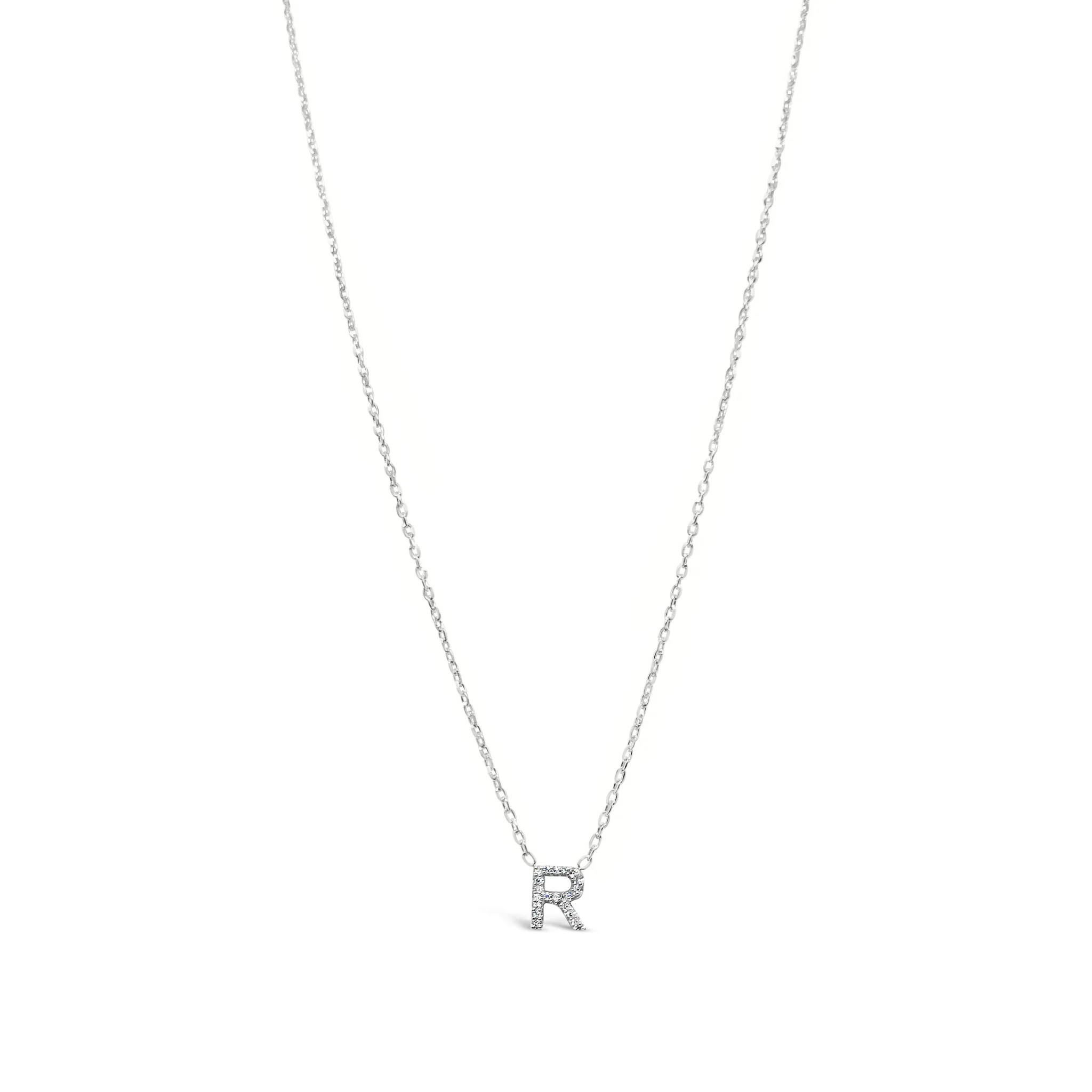 10K Gold Diamond Initial Necklace