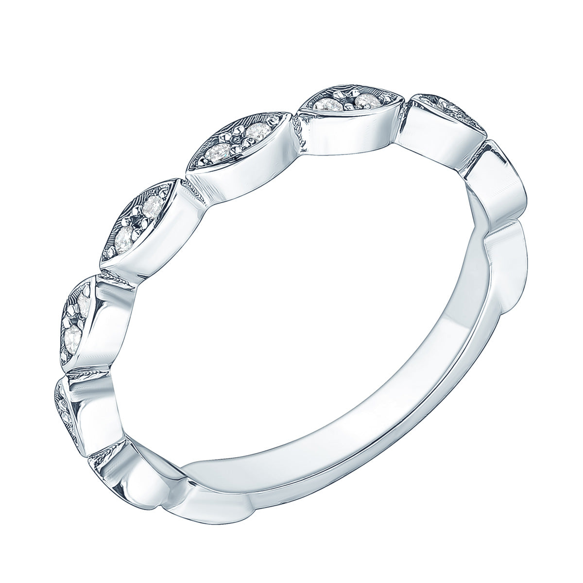 Jessica Jewellery white gold diamond leaf ring.