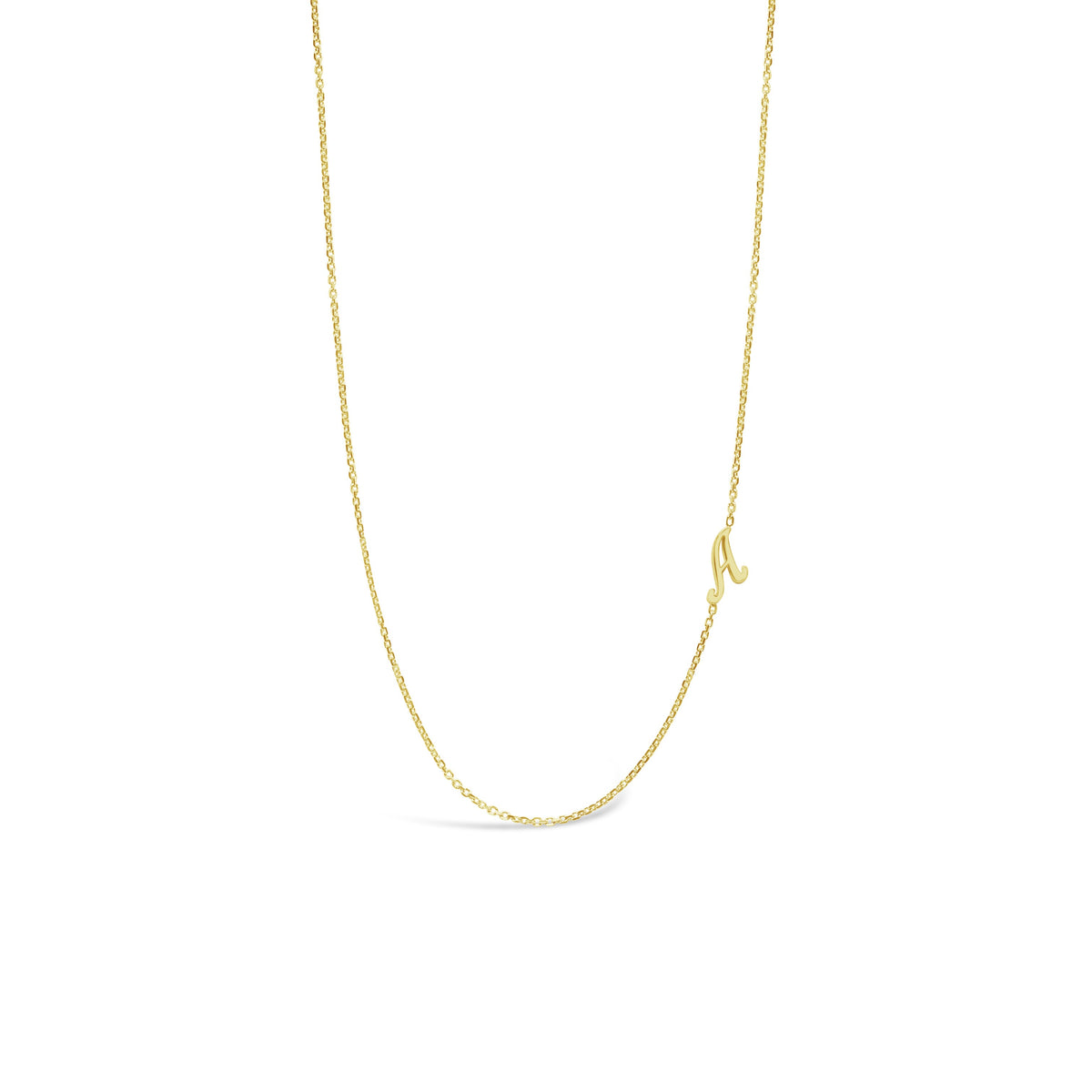 14K Gold Script Initial Necklace