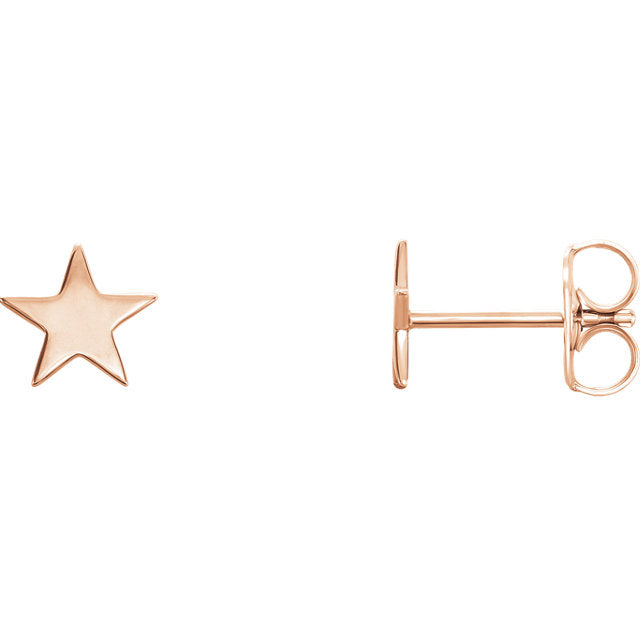 14K Gold Star Stud