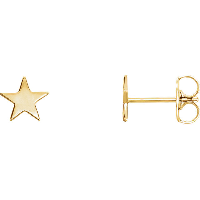 14K Gold Star Stud