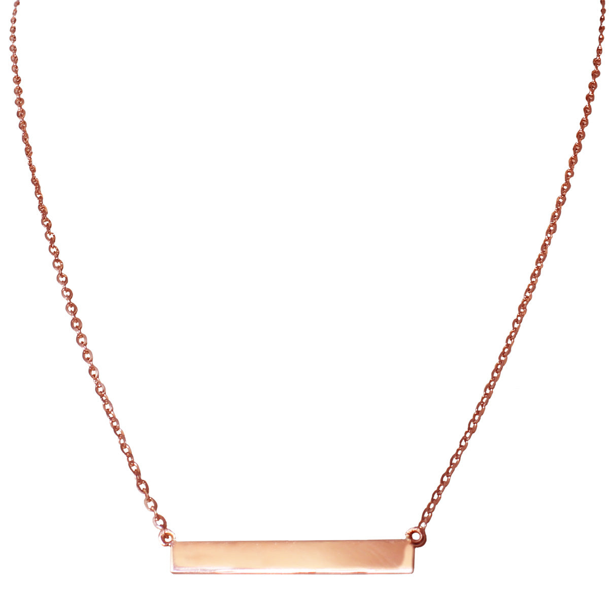 Rose gold bar necklace by Jessica Jewellery.