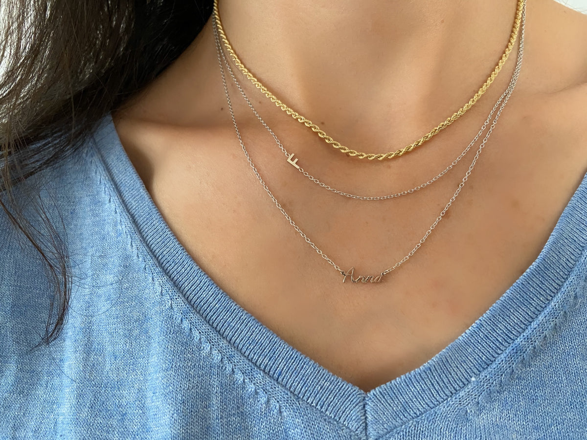 Gold Cursive Name Necklace