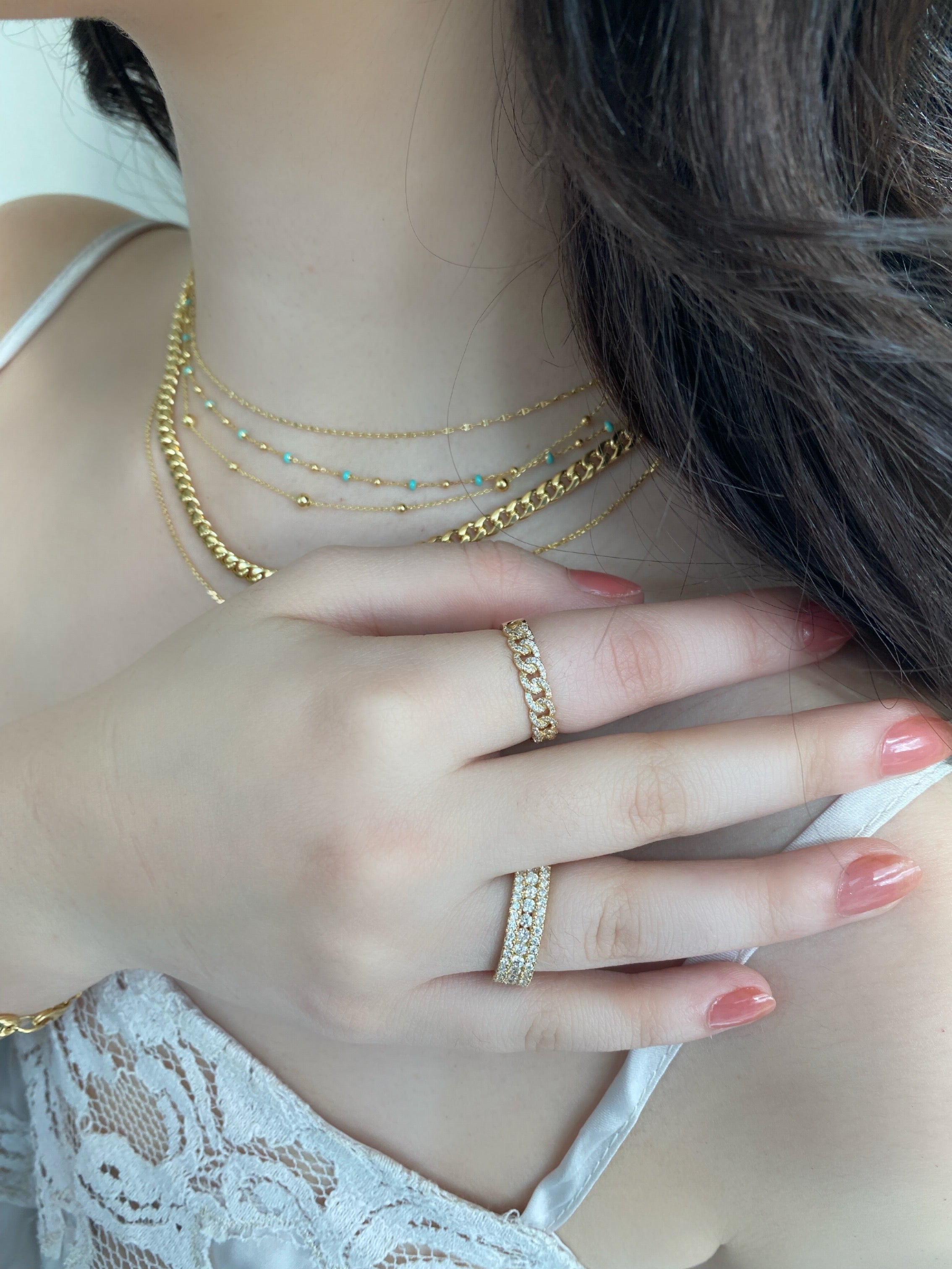 Diamond Curb Ring