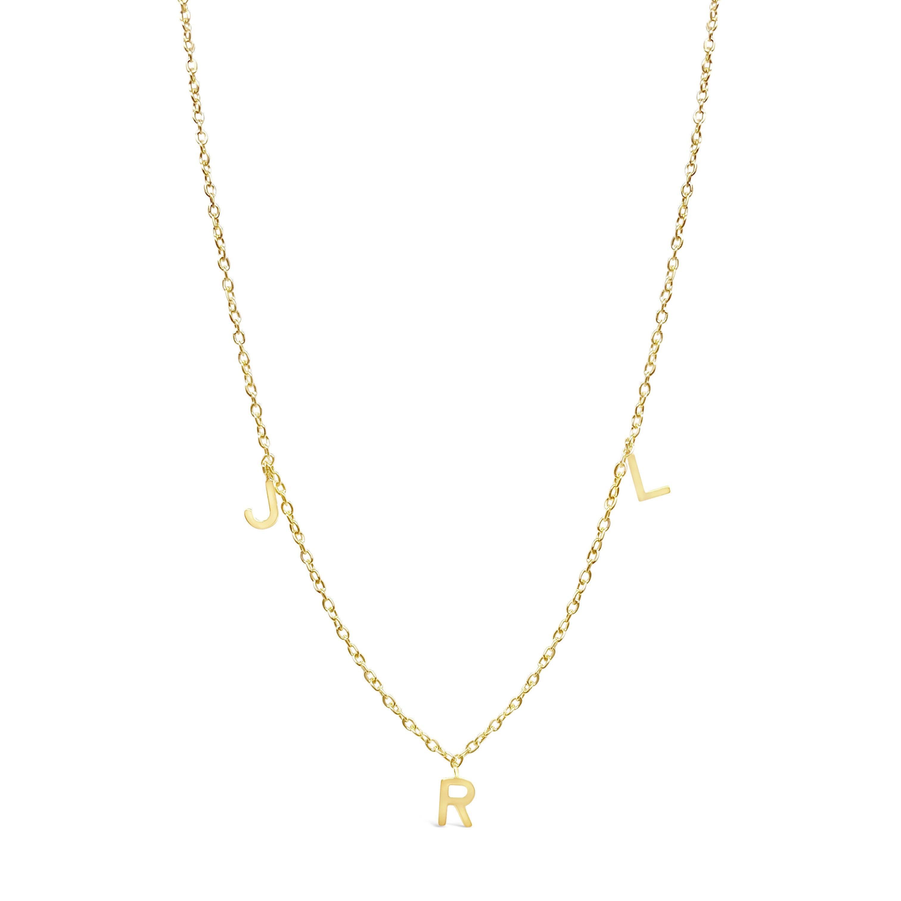 14K Gold Dangling Initial Necklace