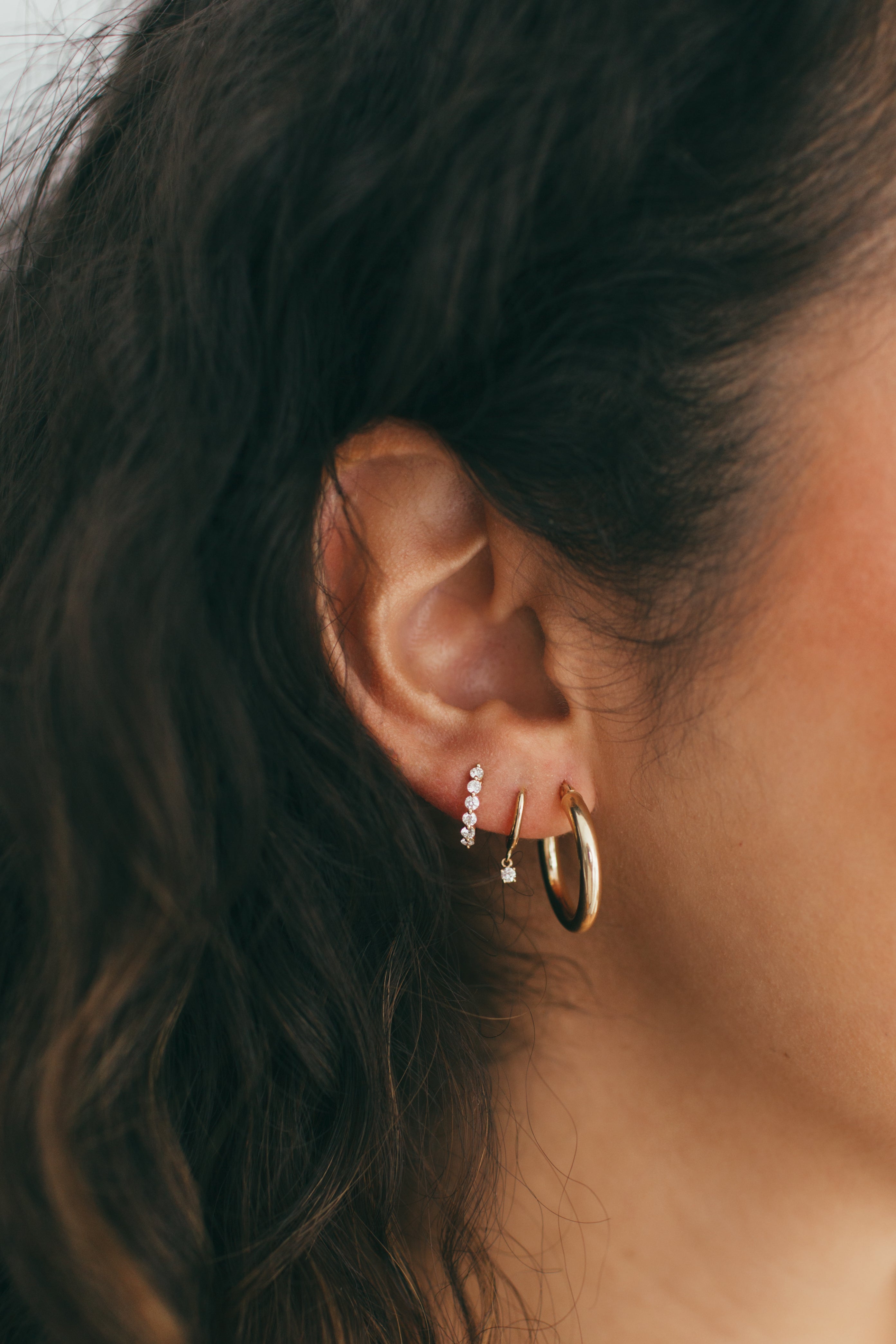 3mm Gold Hoop Earrings