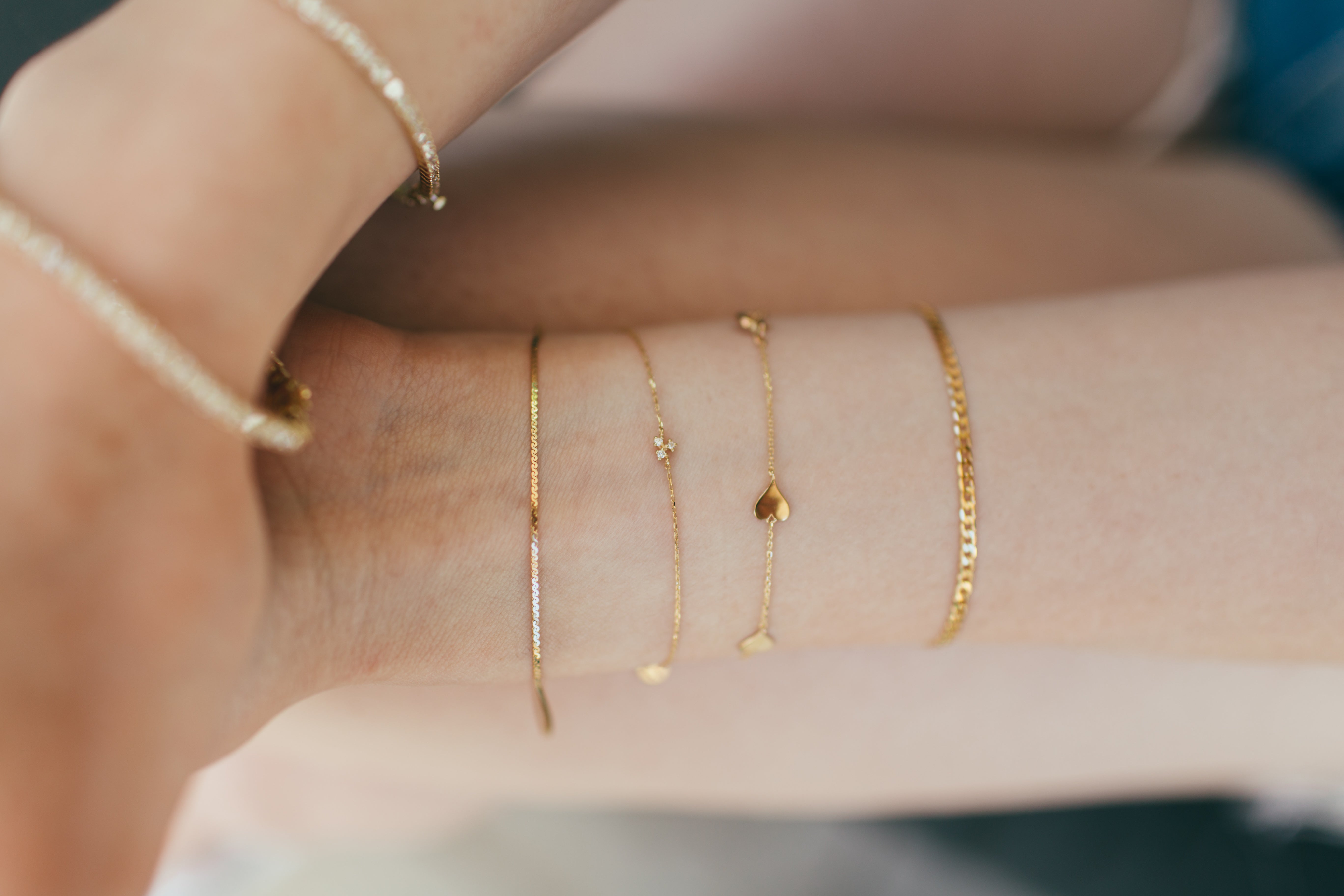 14K Gold Heart by the Yard Bracelet