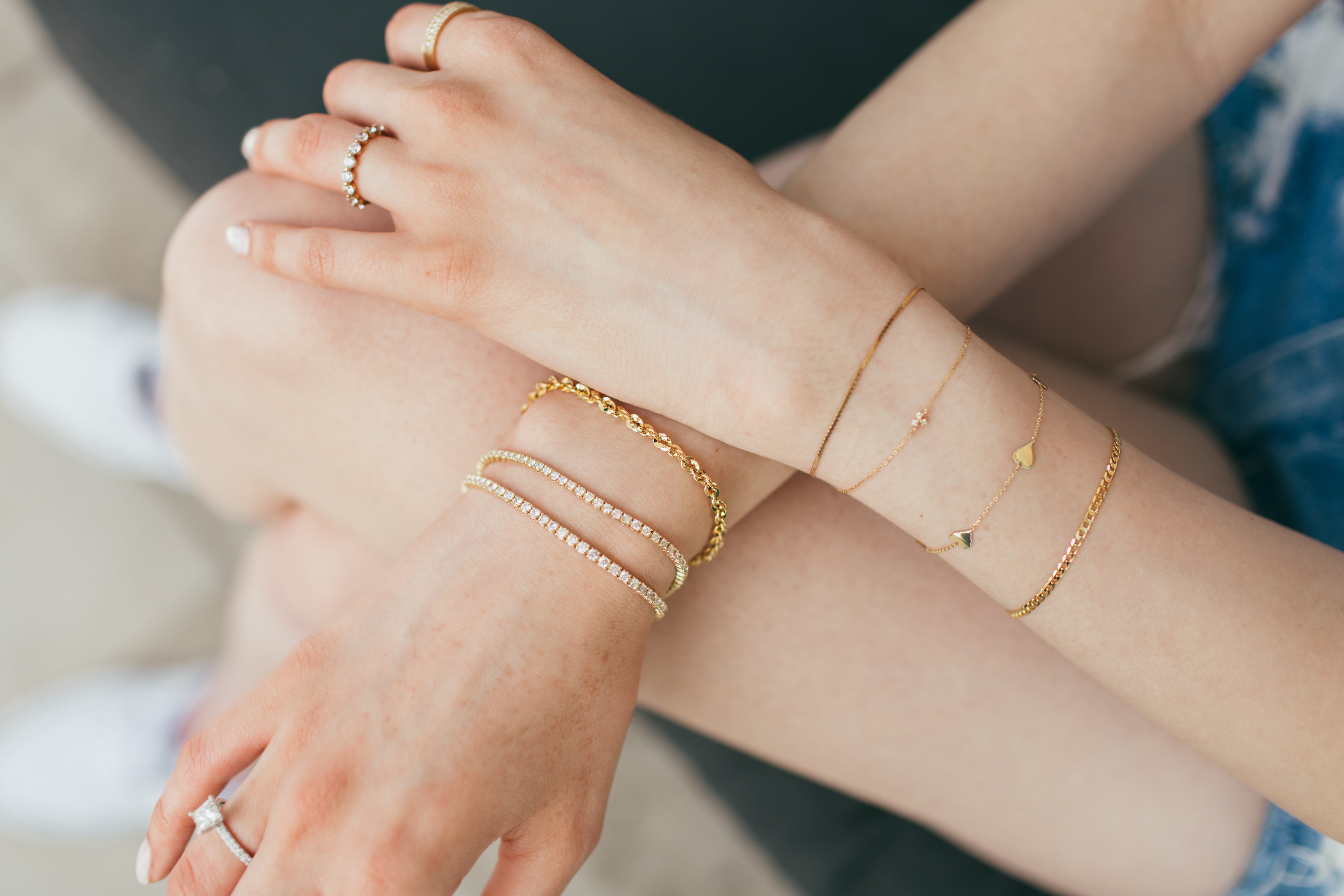 14K Gold Heart by the Yard Bracelet