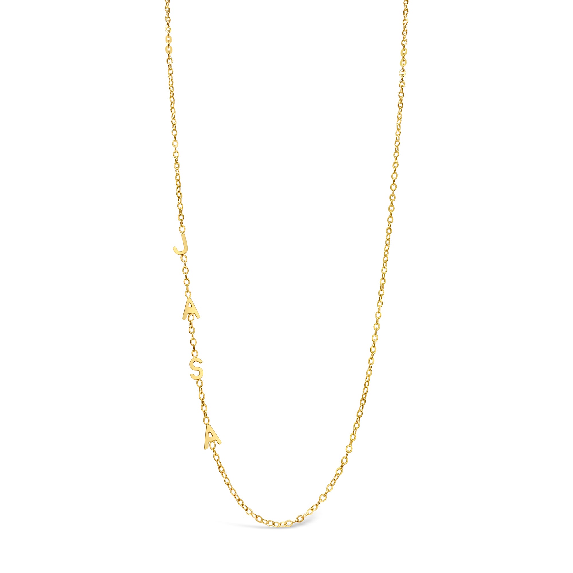 14K Gold Asymmetrical Initial Necklace