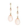 Pearl drop and diamond earrings by Jessica Jewellery. 