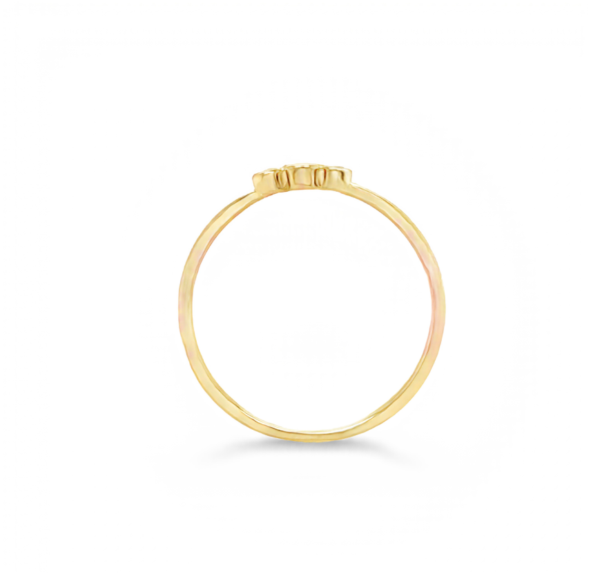 Three Diamond Bezel Ring