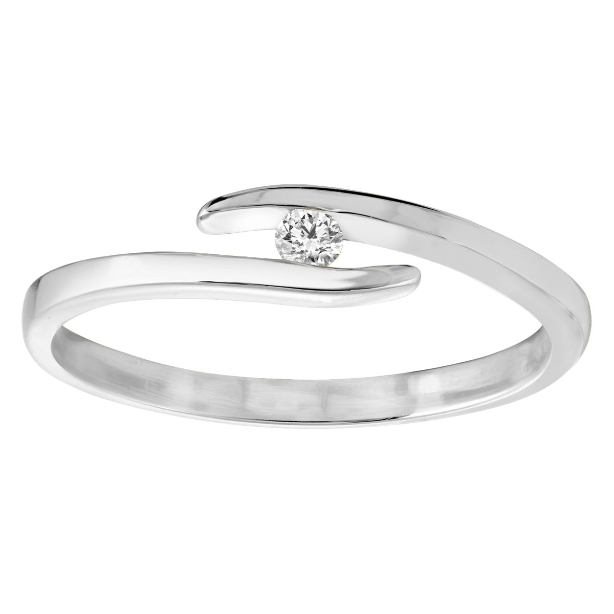 Jessica Jewellery white gold floating diamond ring.