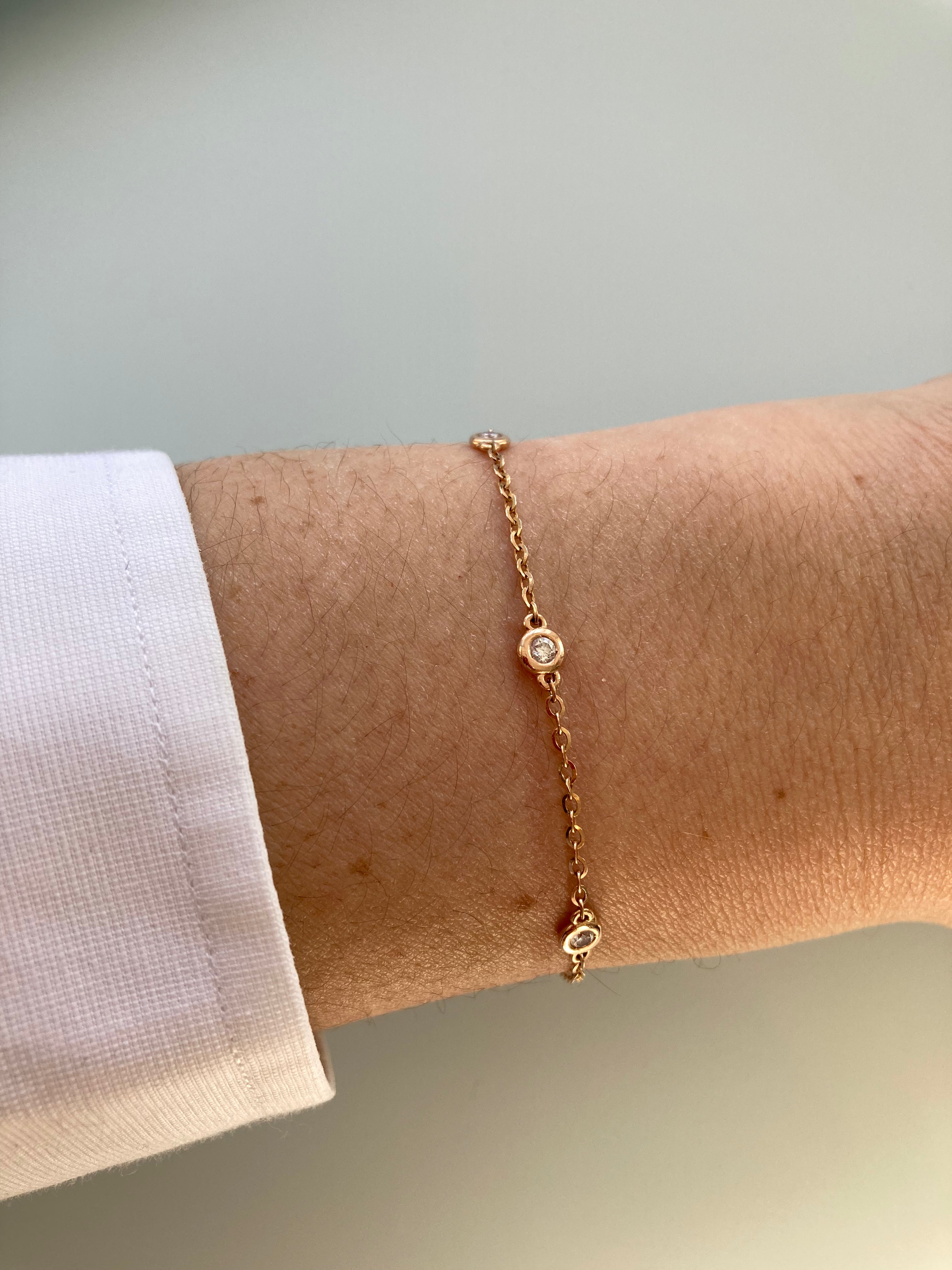 Rose Gold Diamond Bezel Bracelet