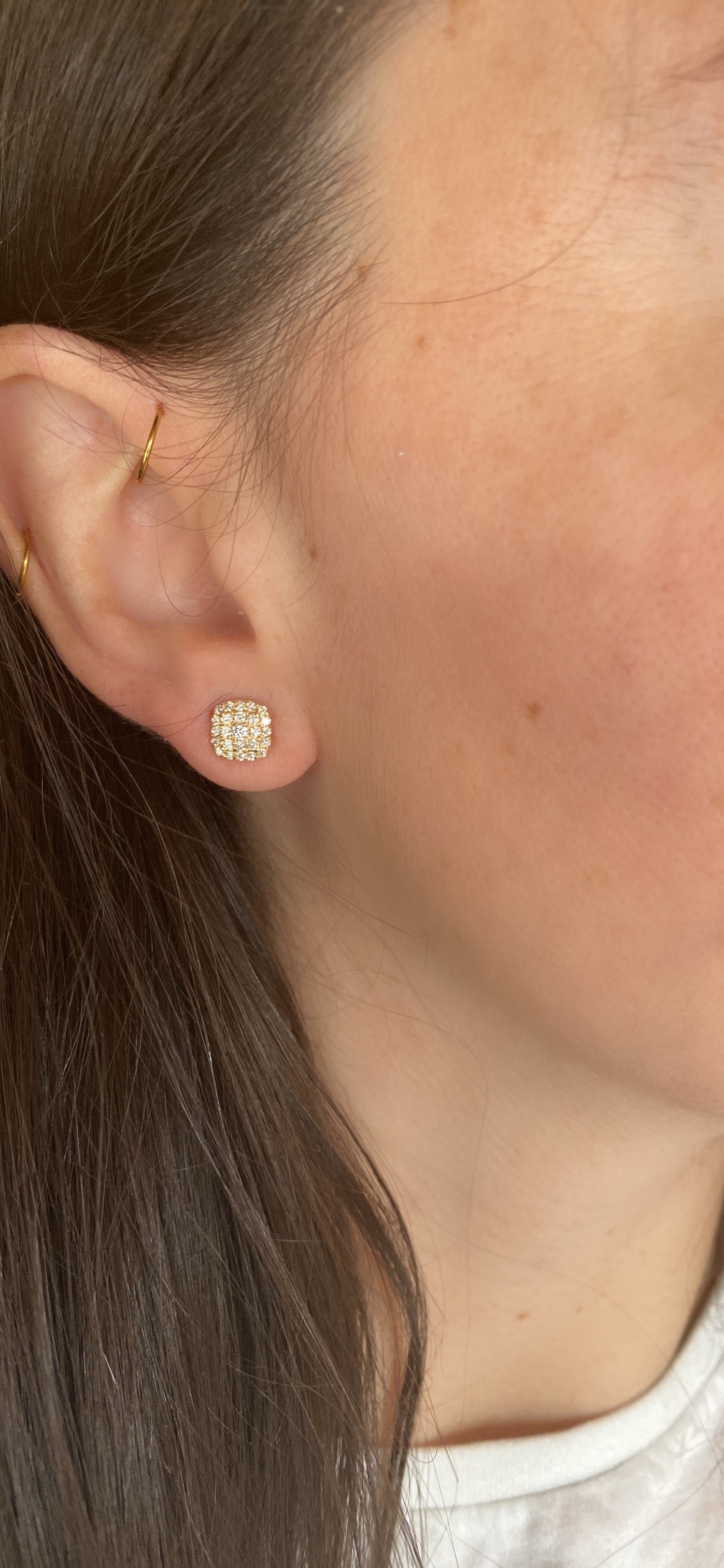 Cushion Illusion Diamond Studs