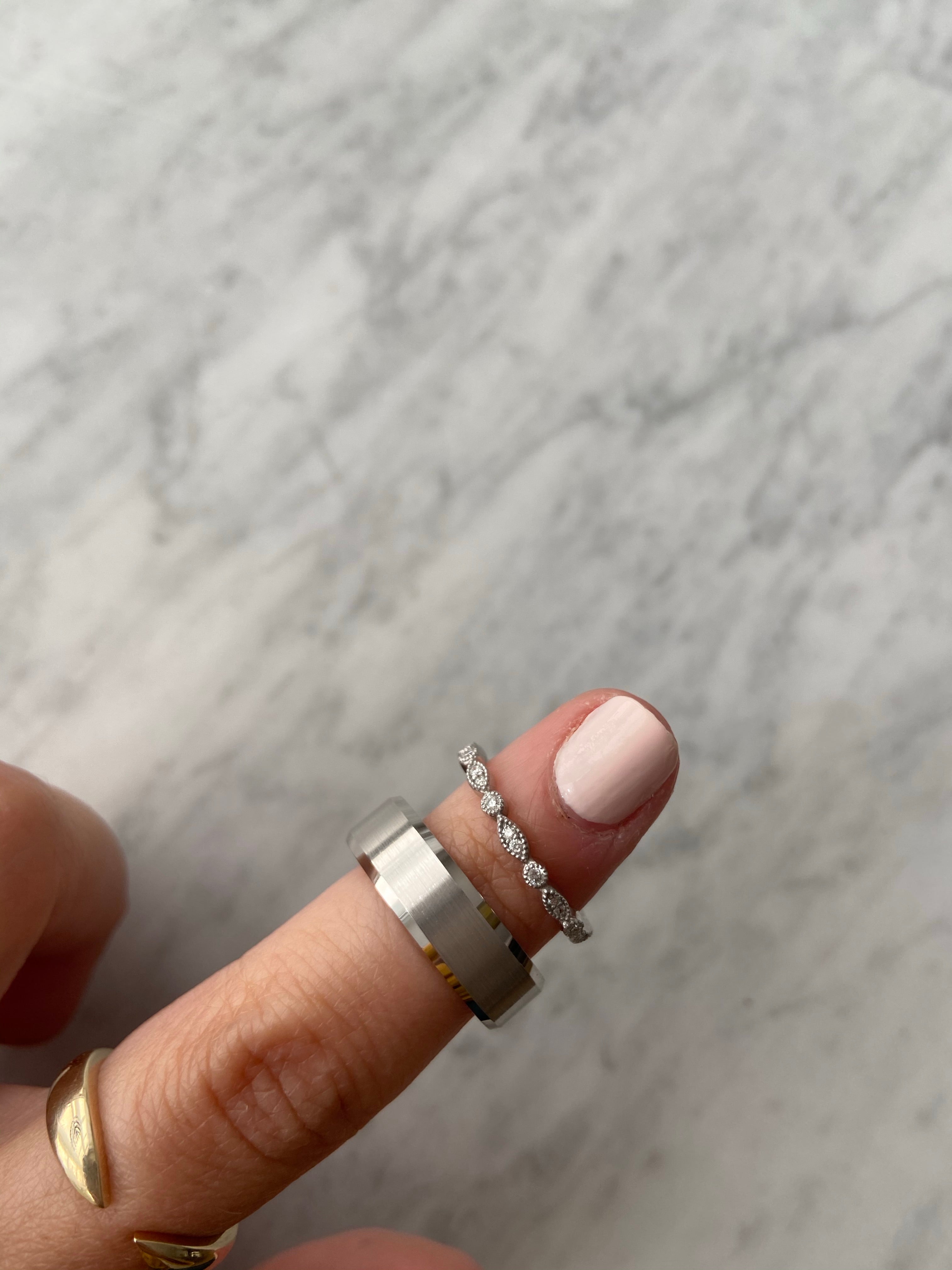 Round and Marquise Shaped Diamond Ring