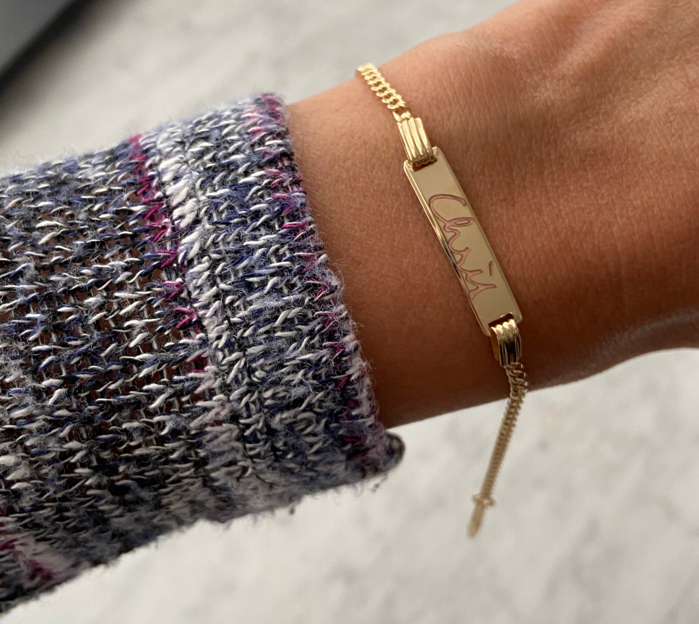 10K Gold Mini Curb ID Bracelet