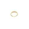 Jessica Jewellery's small croissant ring ,emphasizing its polished finish and unique texture.