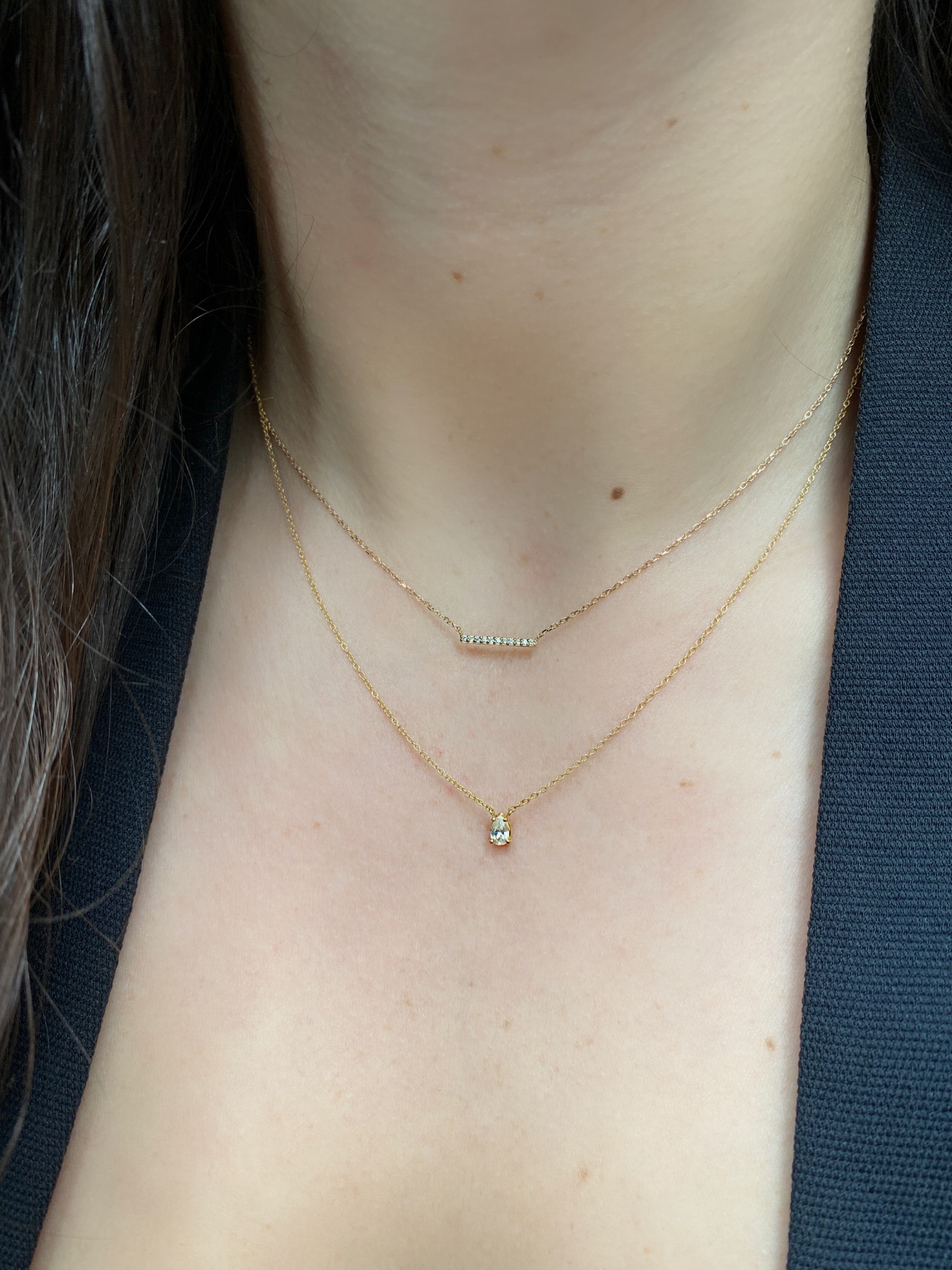 Mini Diamond Bar Necklace