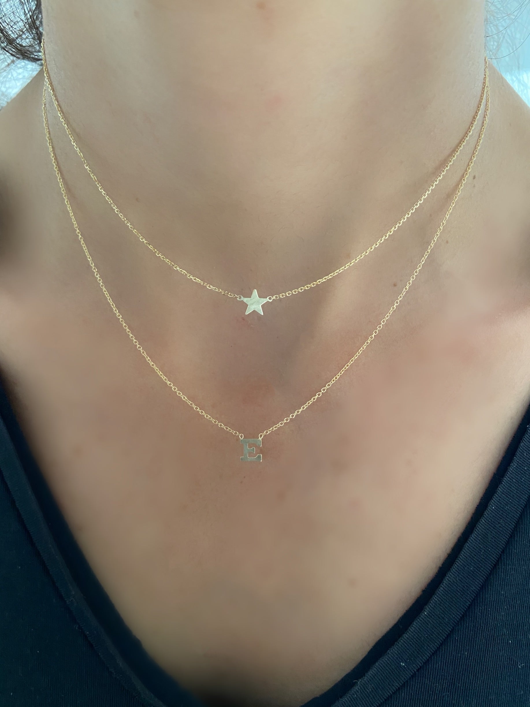 14K Gold Bold Initial Necklace