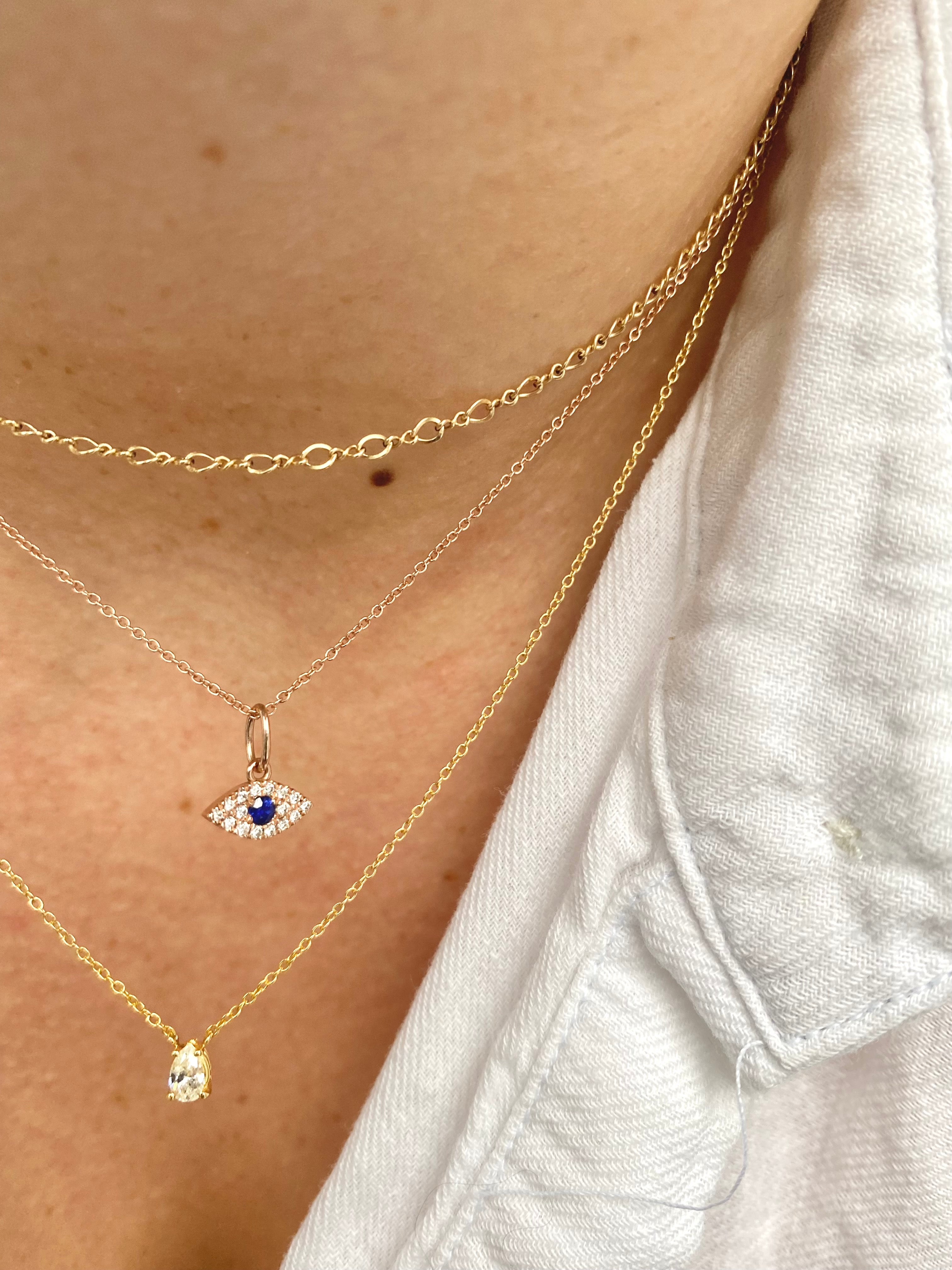 Diamond and Sapphire Evil Eye Charm
