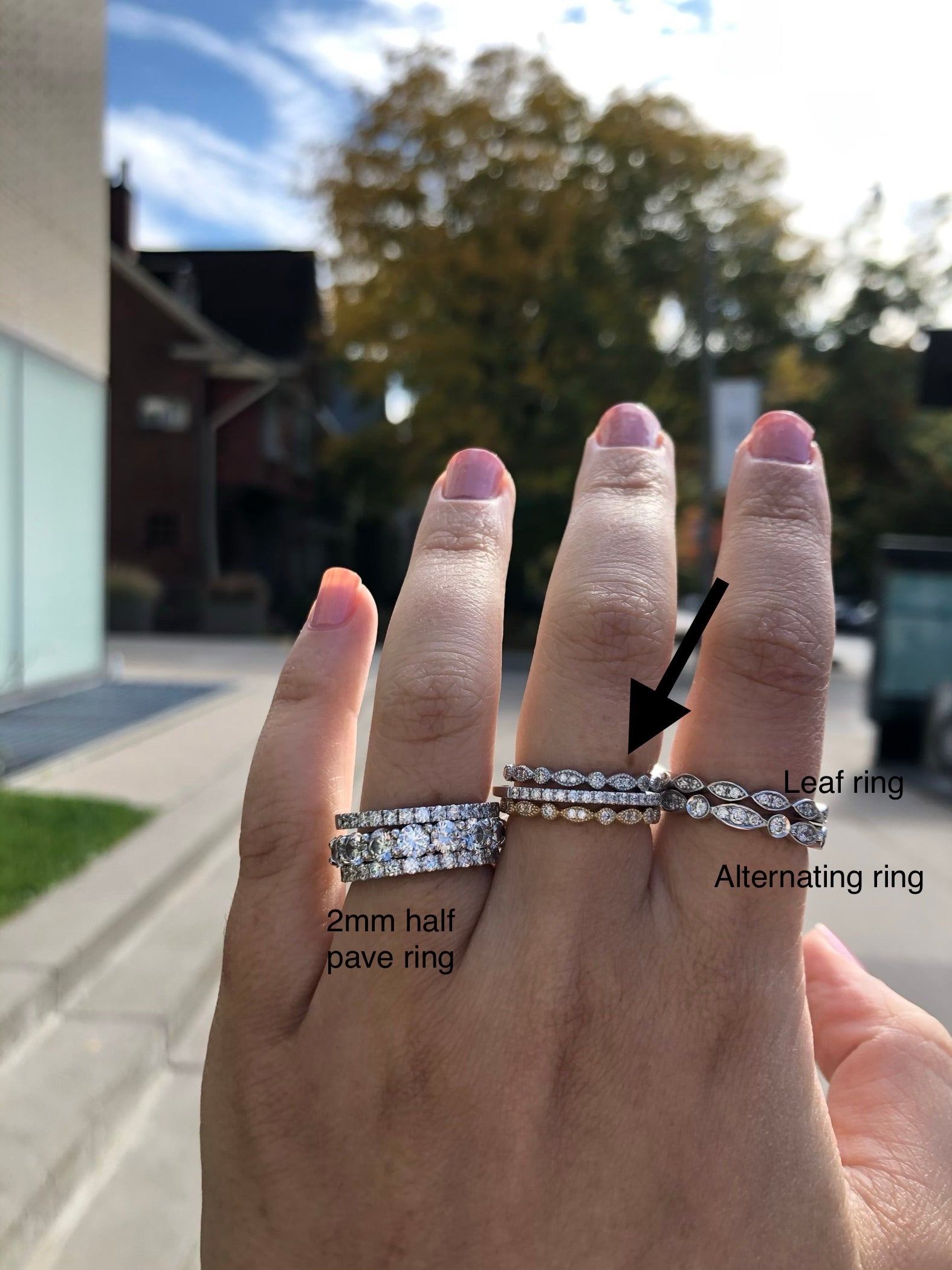 Round and Marquise Shaped Diamond Ring