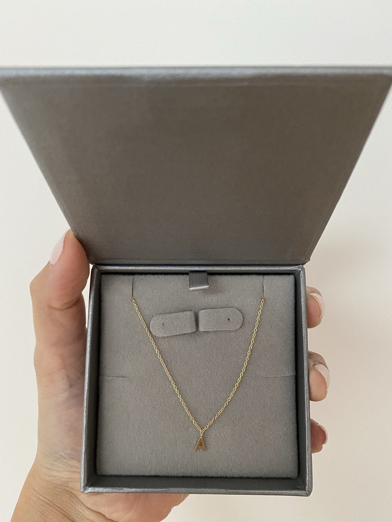 14K Gold Dangling Initial Necklace