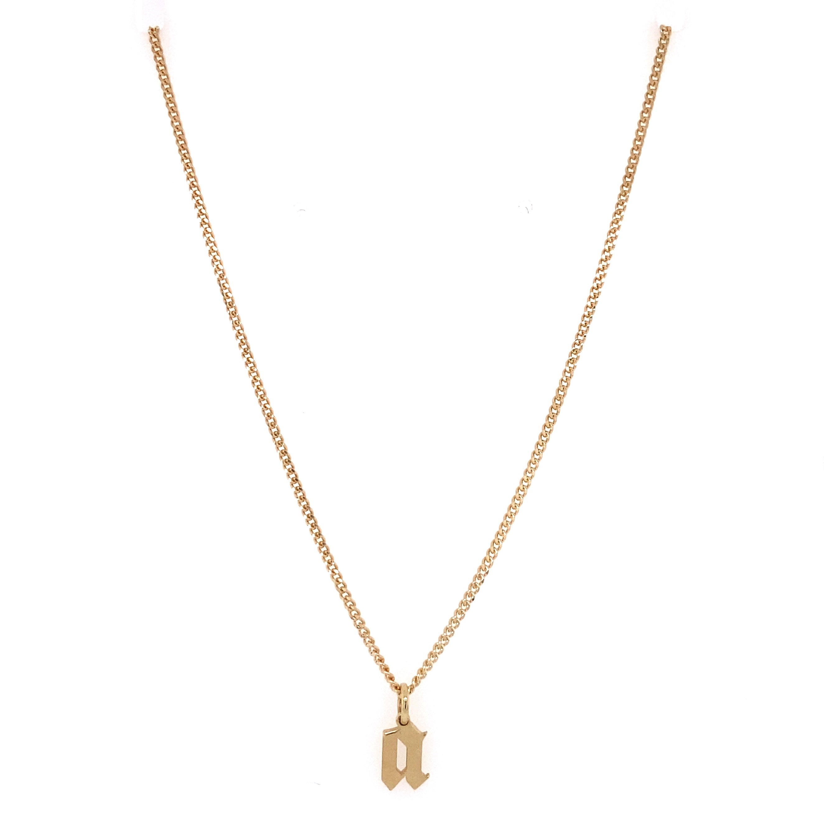 Gold Gothic Initial Pendant