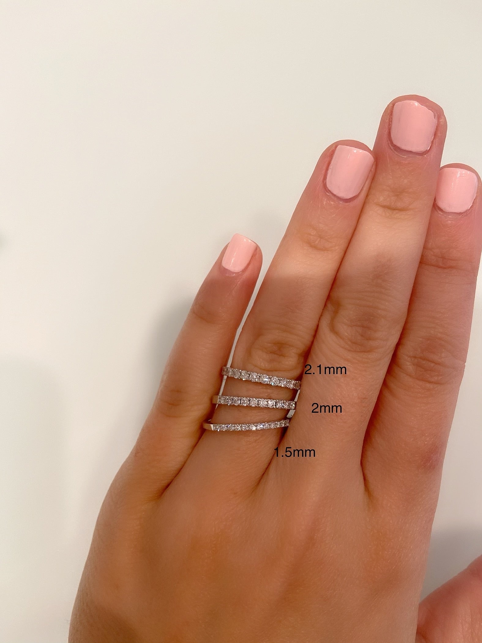 2mm Pavé-Set Half Diamond Ring
