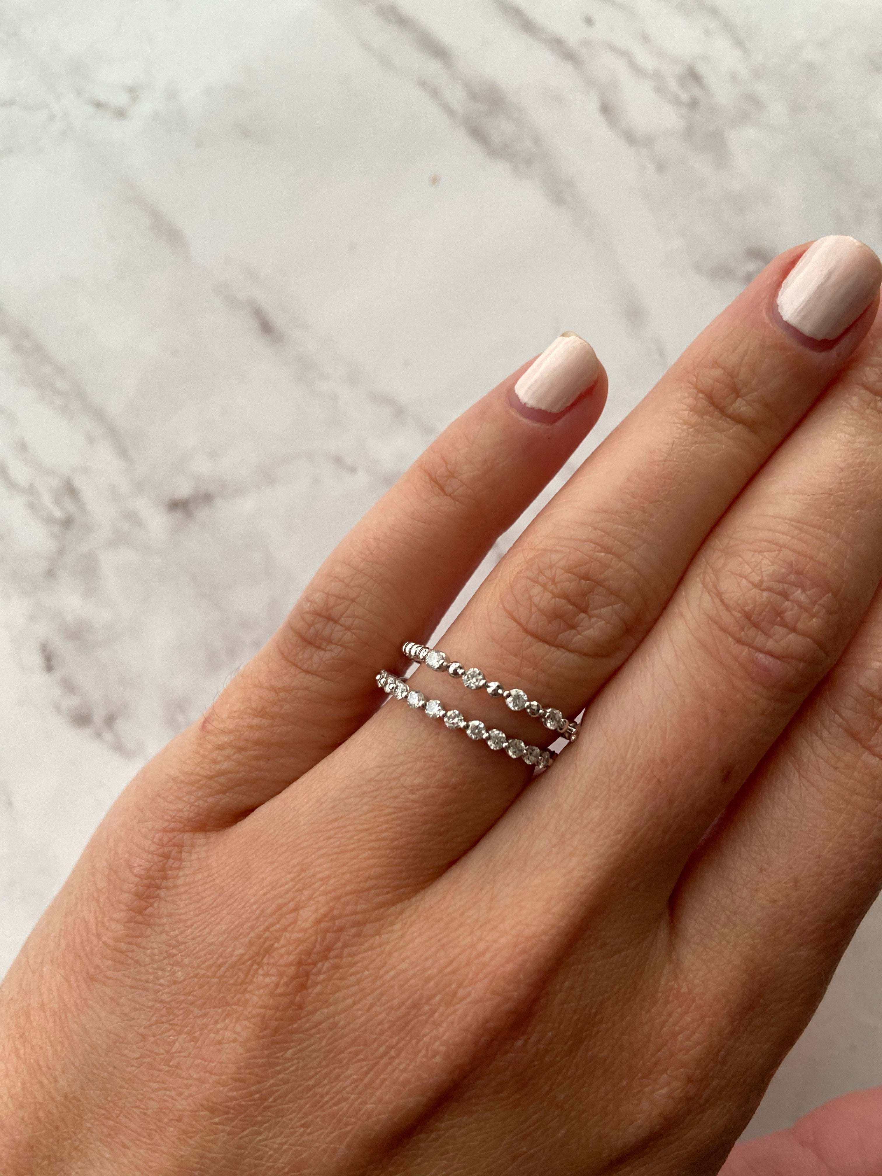14K Gold Diamond and Bead Ring