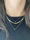 Floating Emerald Teardrop Solitaire Necklace