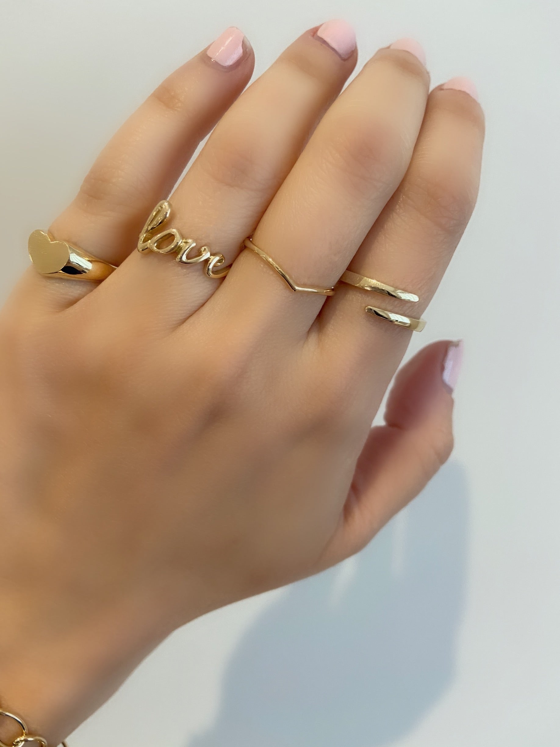 10K Gold Script Love Ring