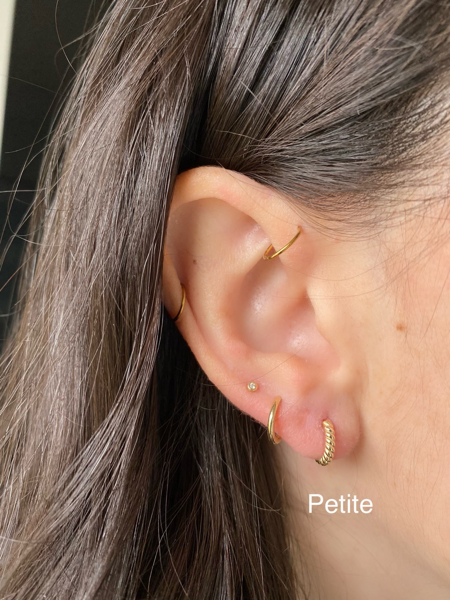 14K Gold Mini Twisted Huggies