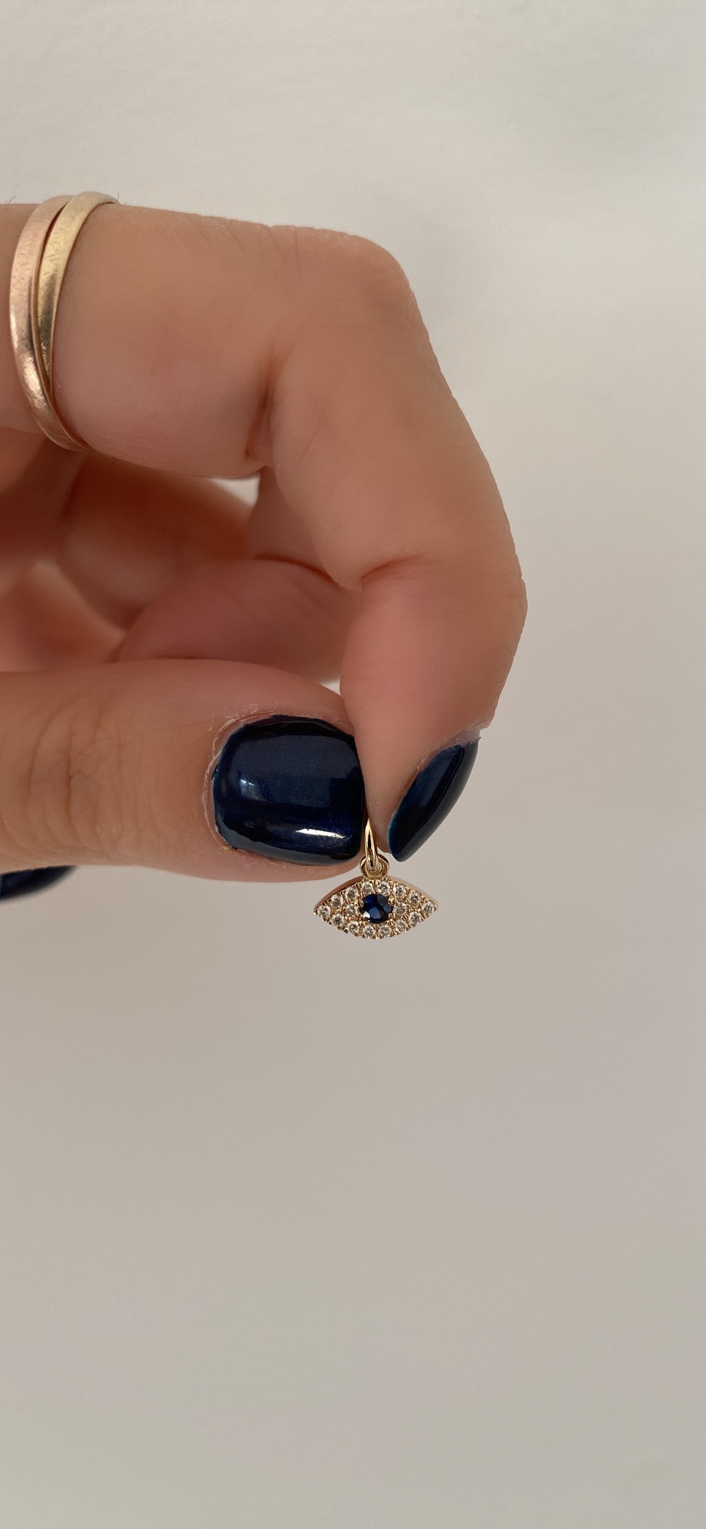 Diamond and Sapphire Evil Eye Charm