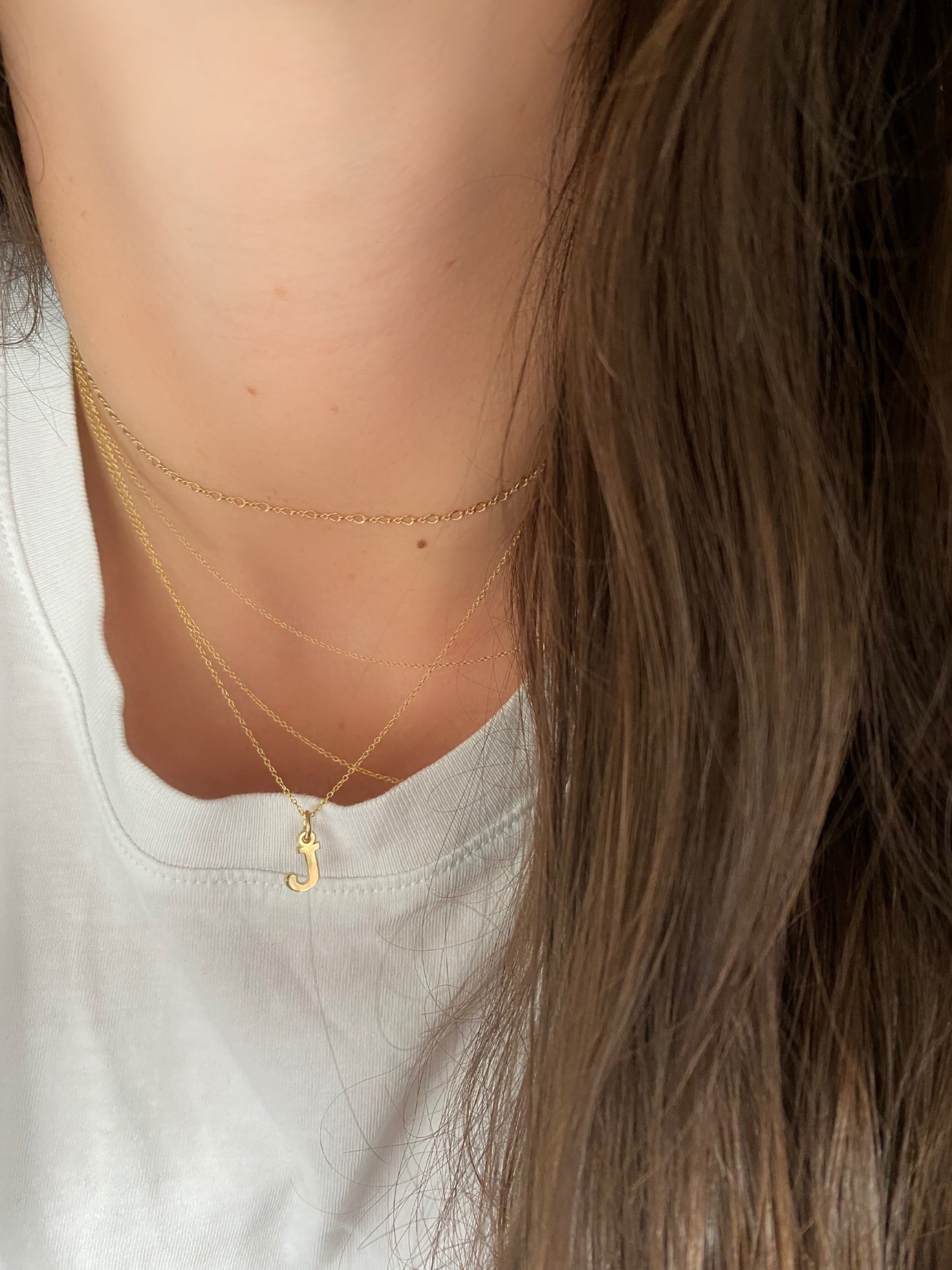 10K Gold Large Initial Pendant Charm