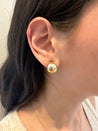 10K Gold Omega Clip Domed Earrings