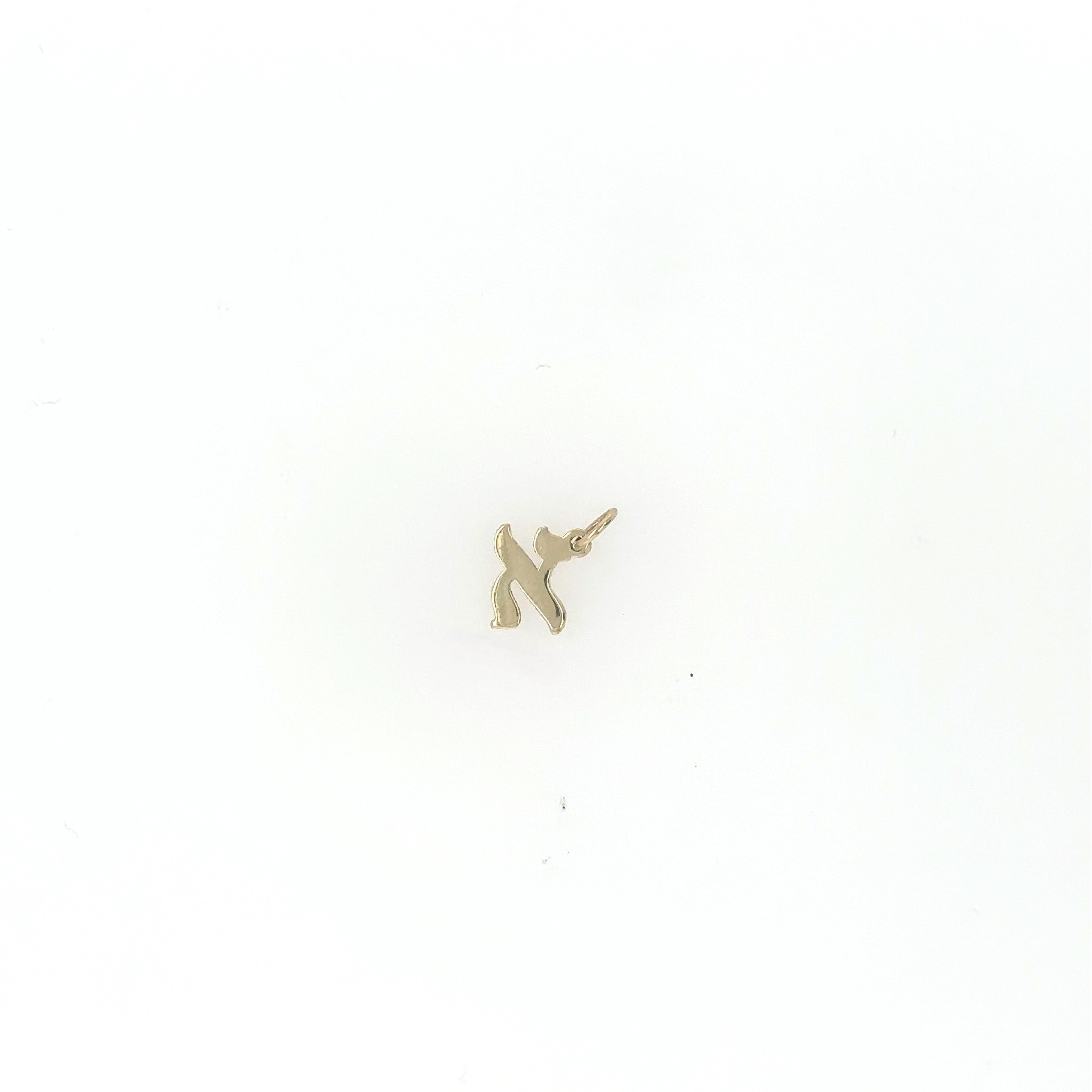Gold Hebrew Initial Charm