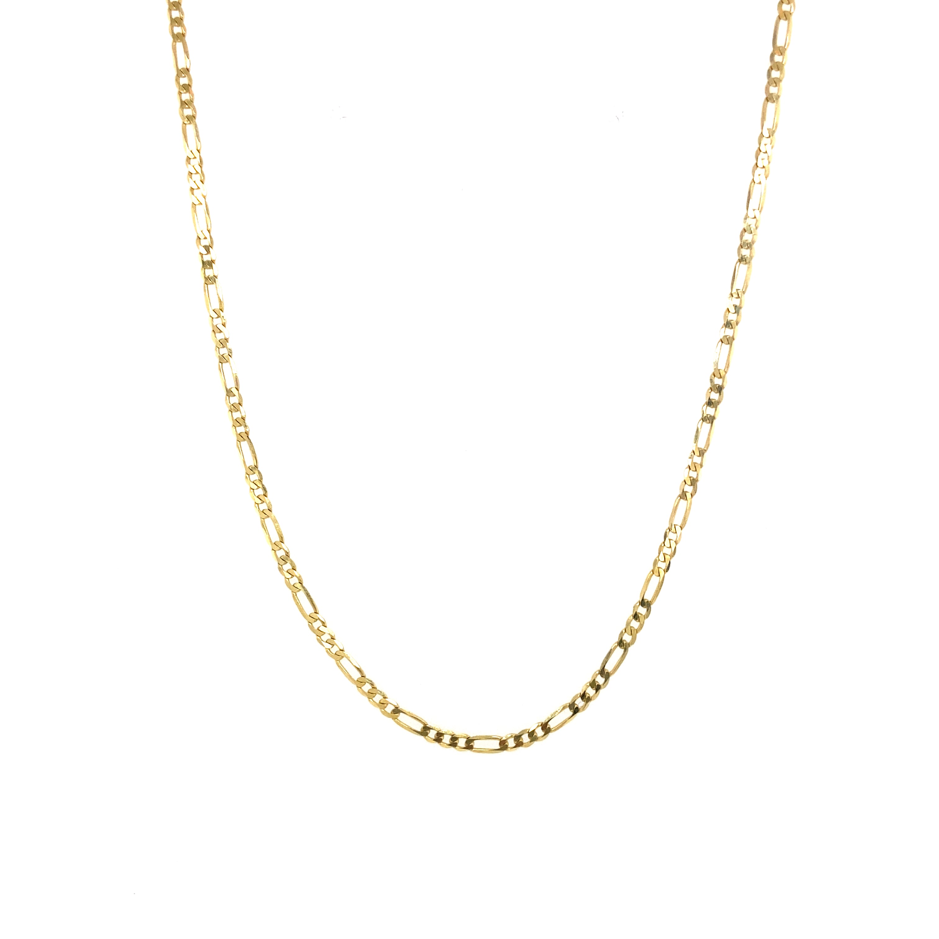 10K Gold Thin Solid Figaro Chain
