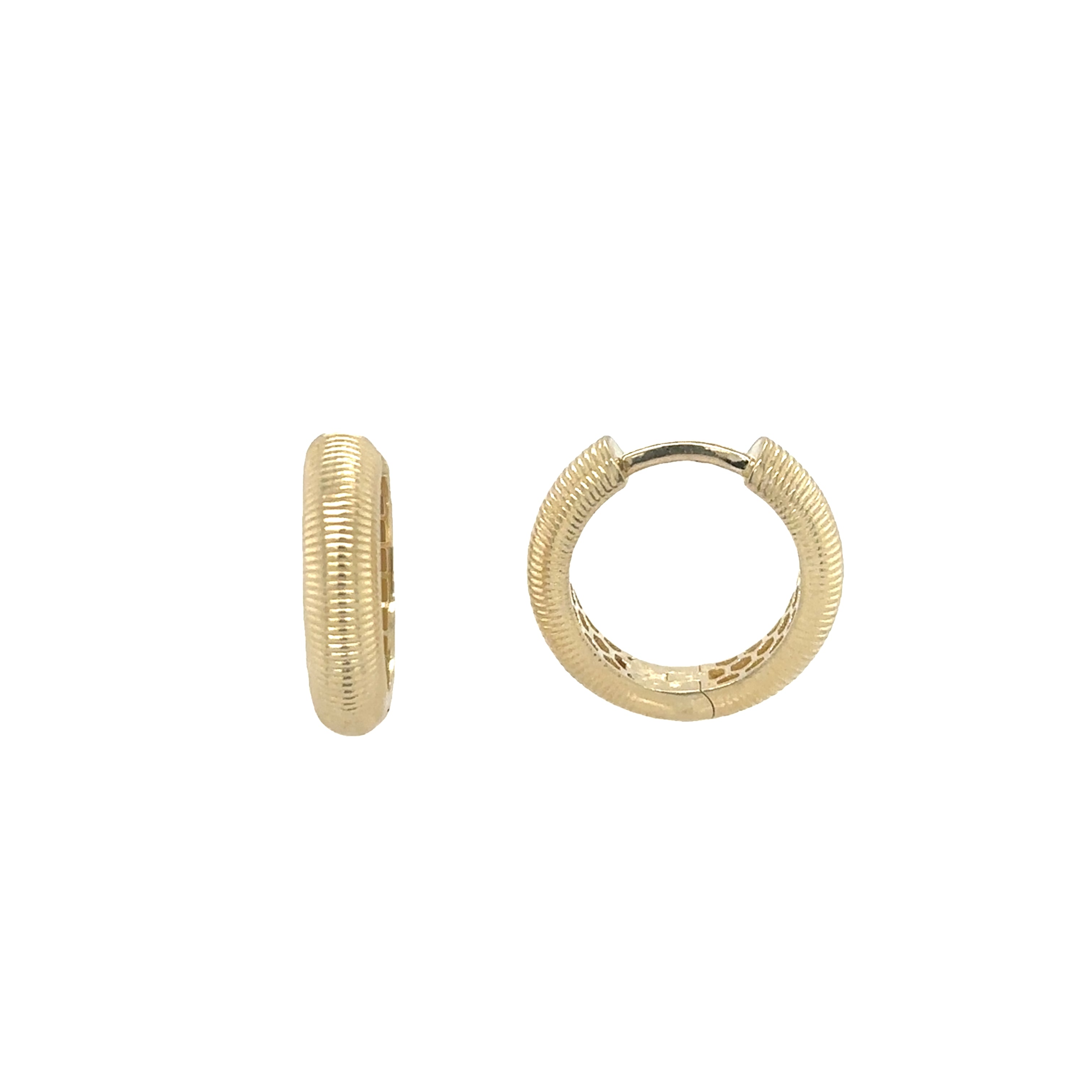 10K Gold Coiled Huggie Hoops