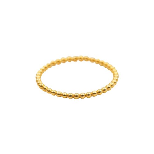 A 10K gold delicate bead ring with a fine row of tiny gold beads.