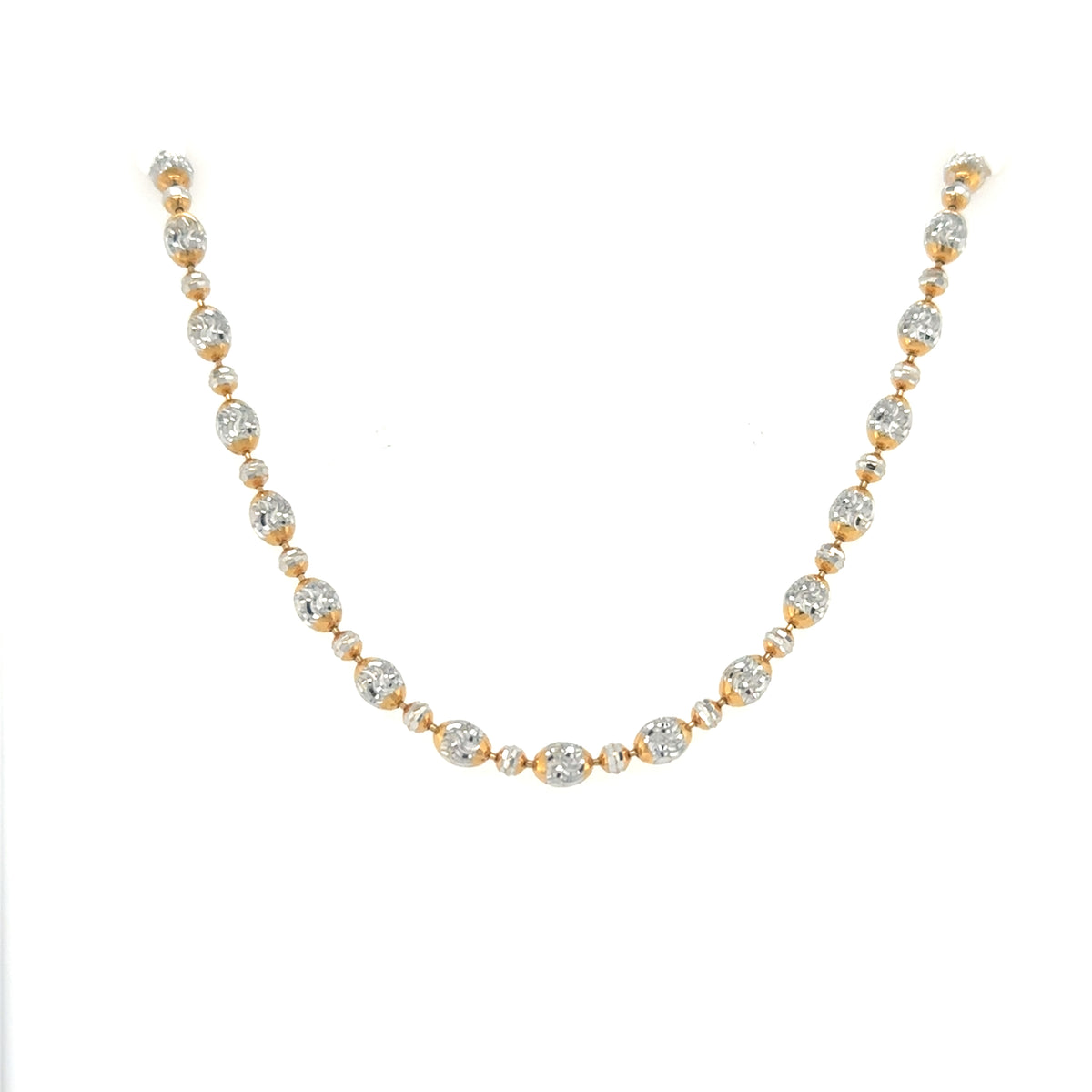 10K Gold Diamond Cut Bead Chain Necklace