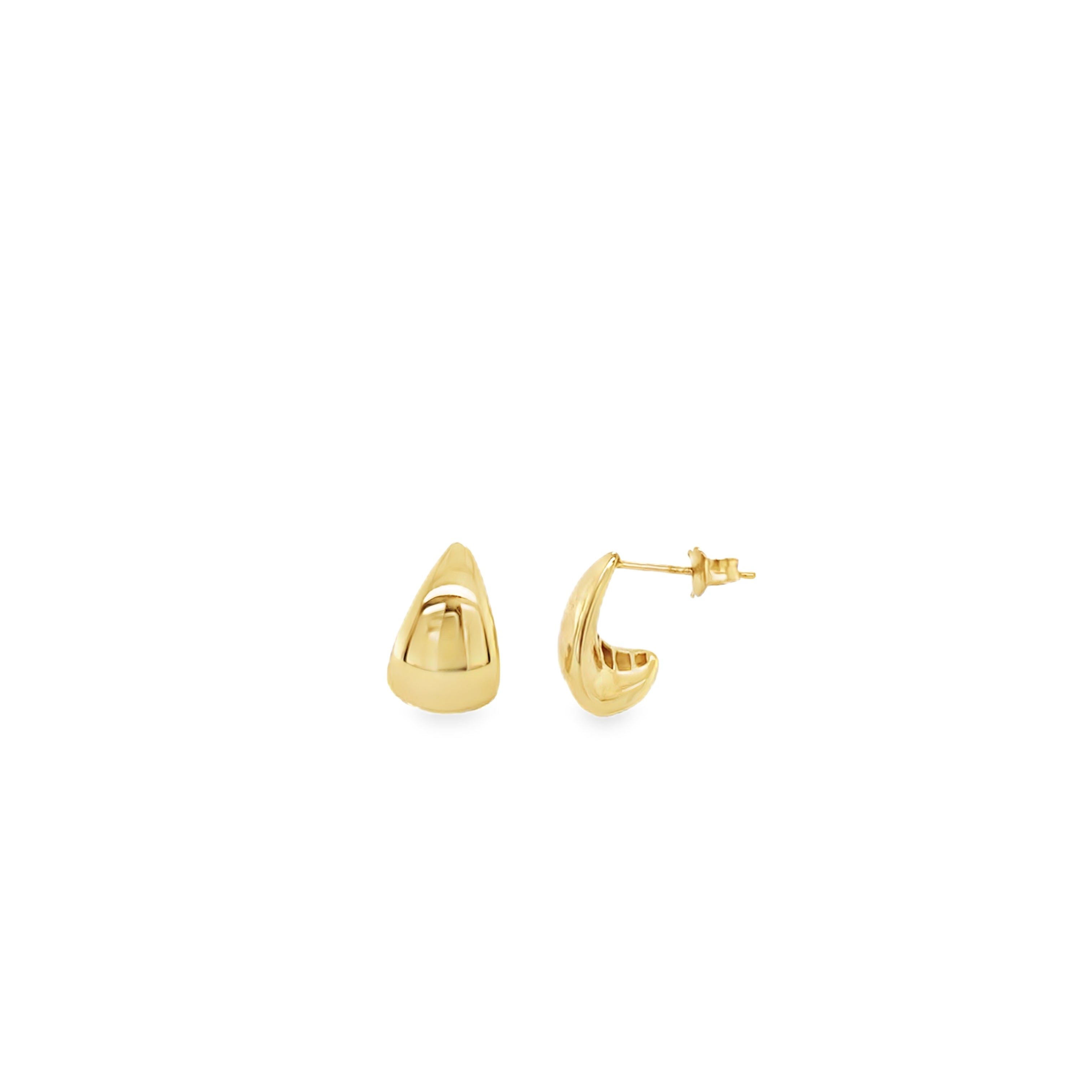 10K Gold Domed Tear Drop Earrings