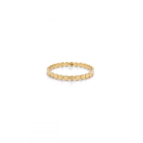 A 10K yellow gold dotted ring displayed against a solid white background.