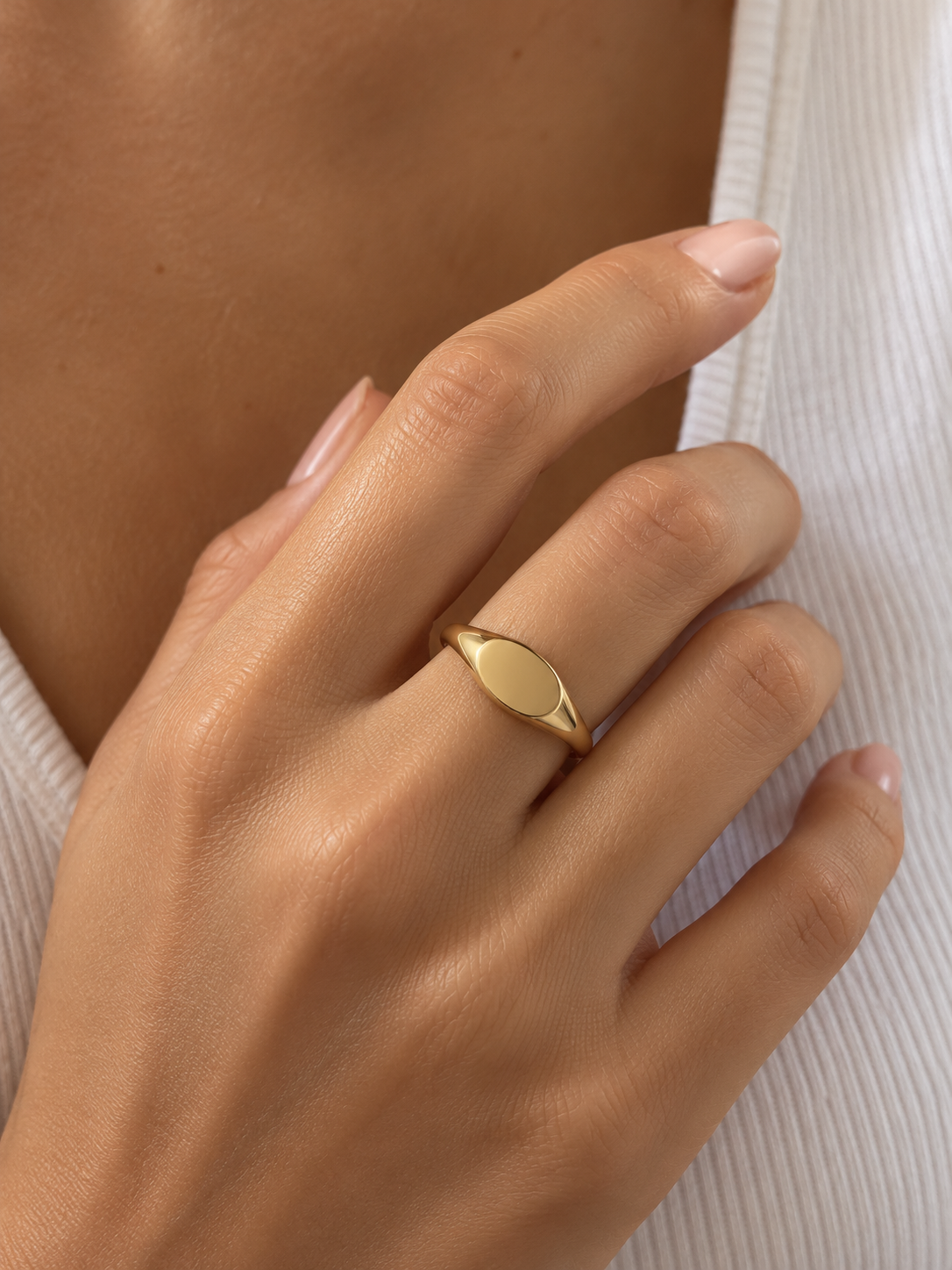 10K Gold Engravable Oval Signet Ring