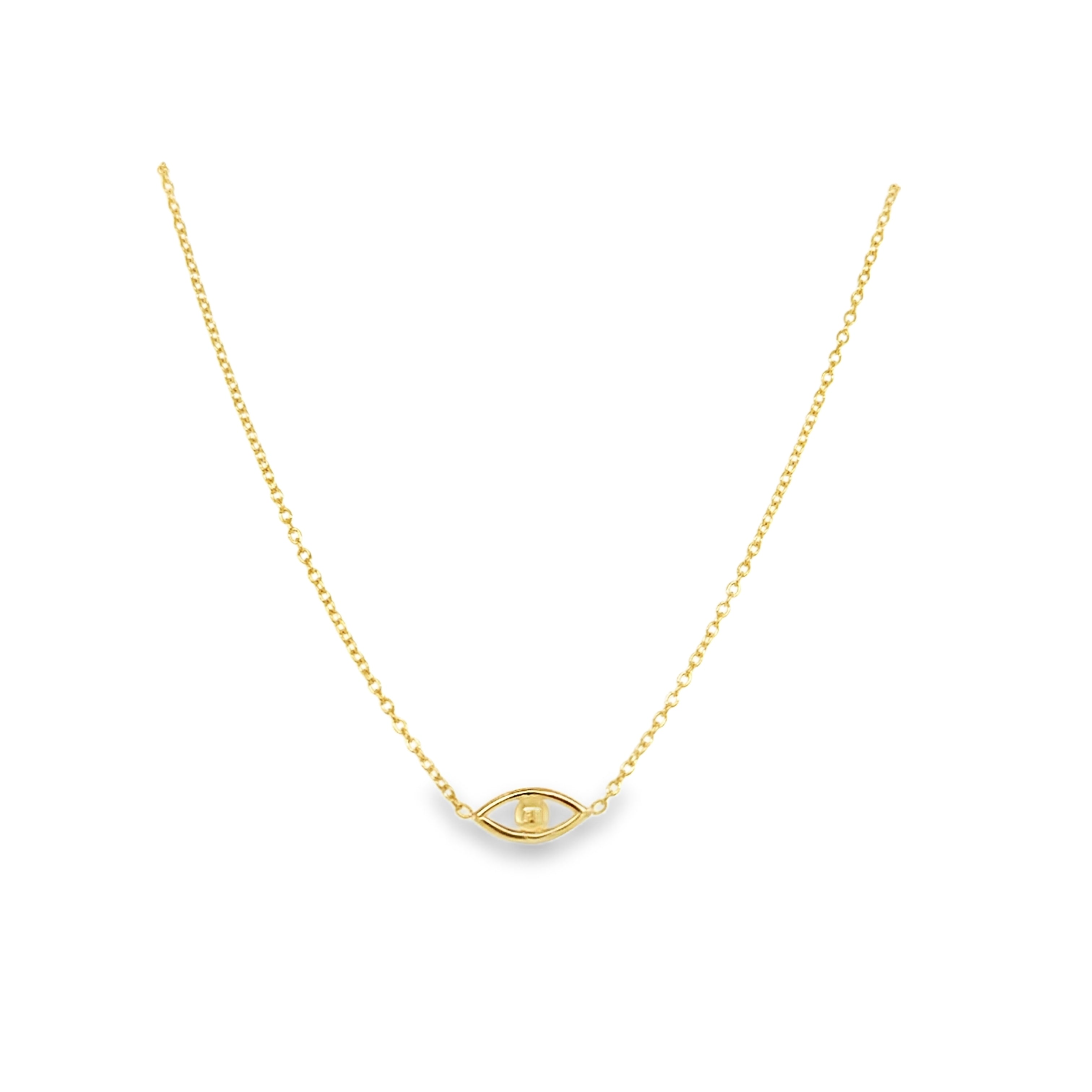 10K Gold Mini Evil Eye Necklace