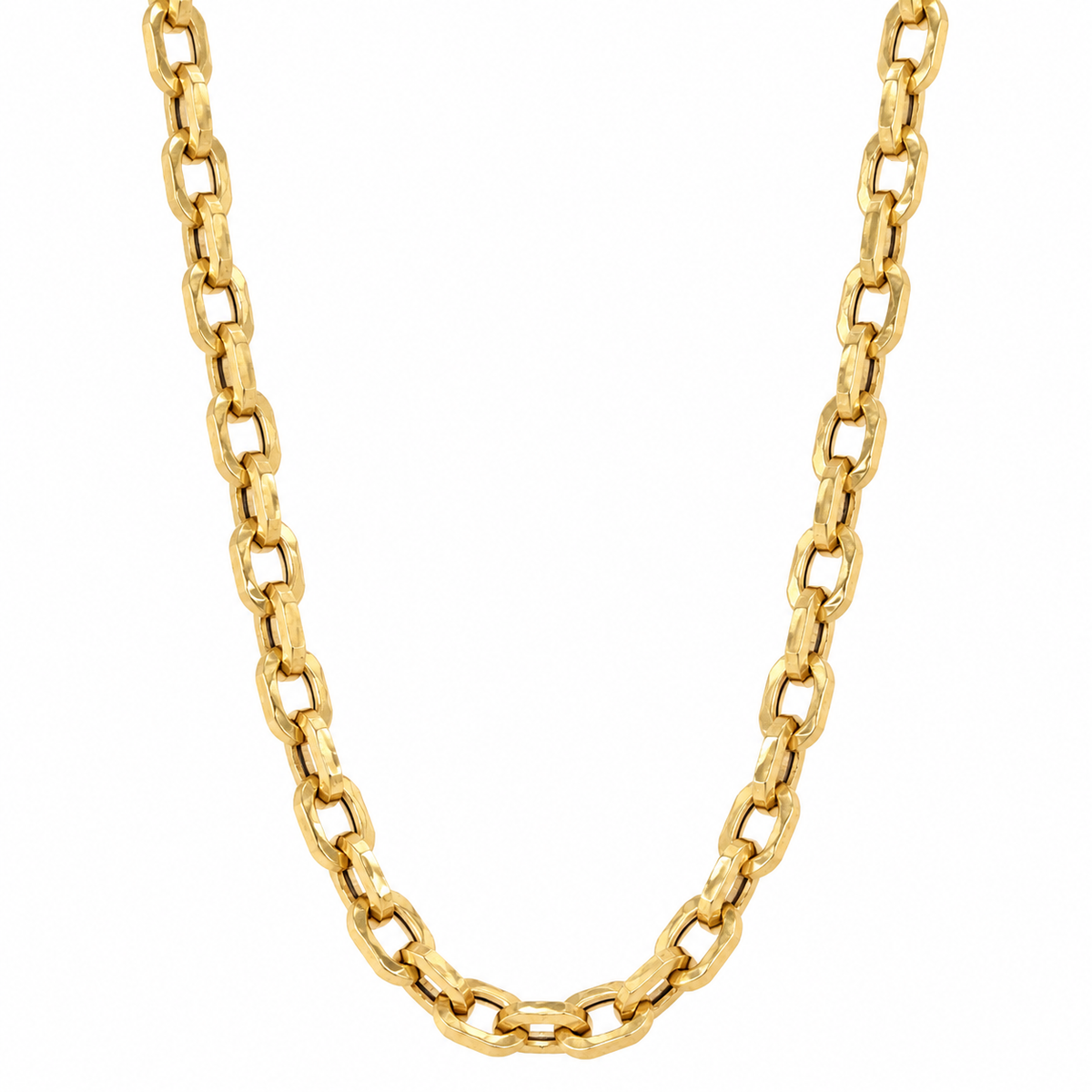 10K Gold Hammered Link Chain