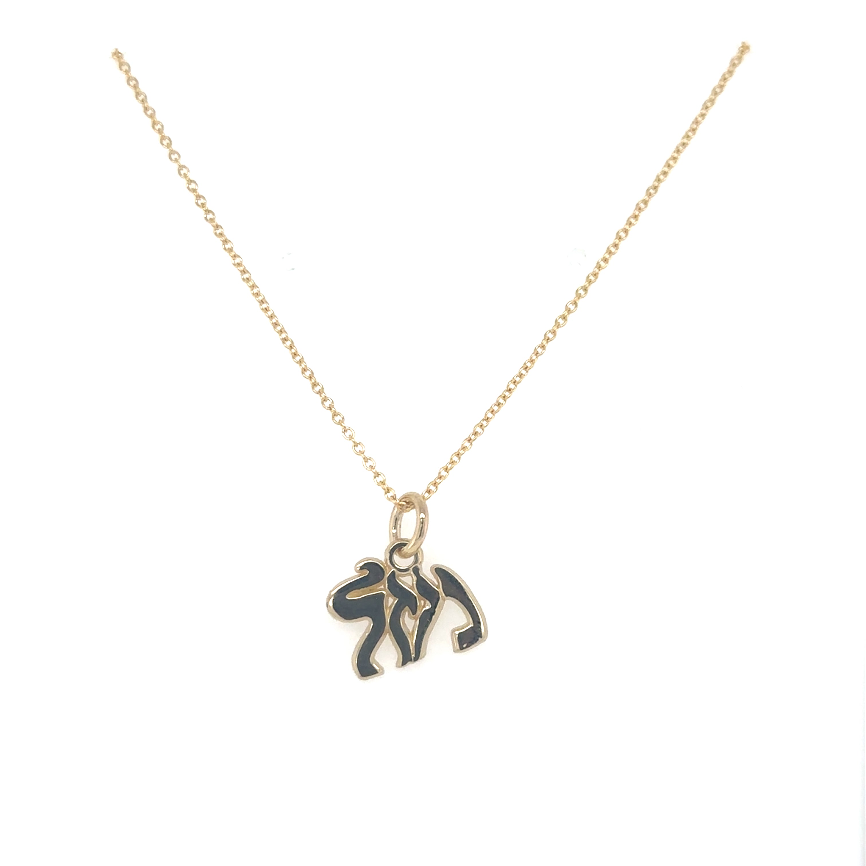 10K Gold Hebrew Mazel Pendant